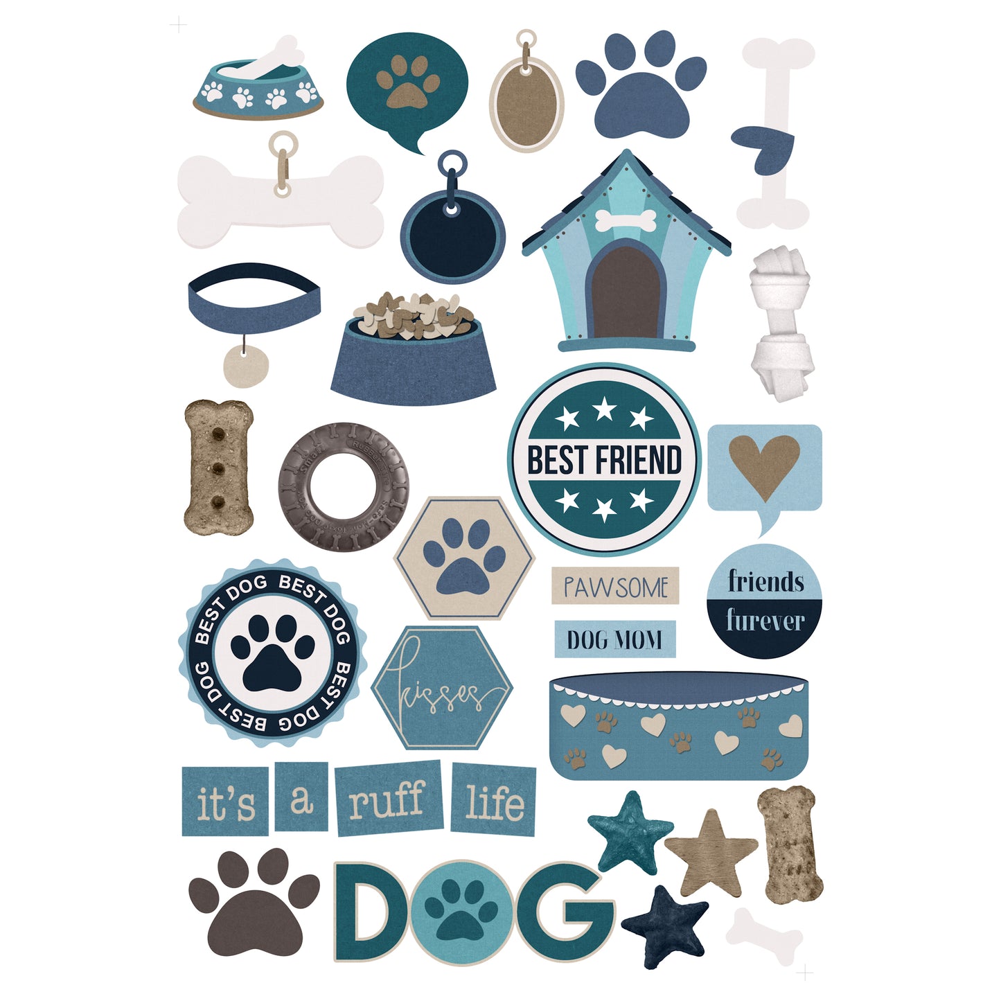 Dog Mom Collection Laser Cut Scrapbook Ephemera Embellishments by SSC Designs - 3 Packs