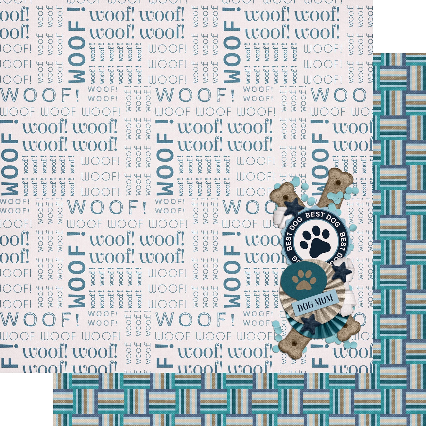 Dog Mom Collection Dog Mom Collage 12 x 12 Double-Sided Scrapbook Paper by SSC Designs - 15 Pack