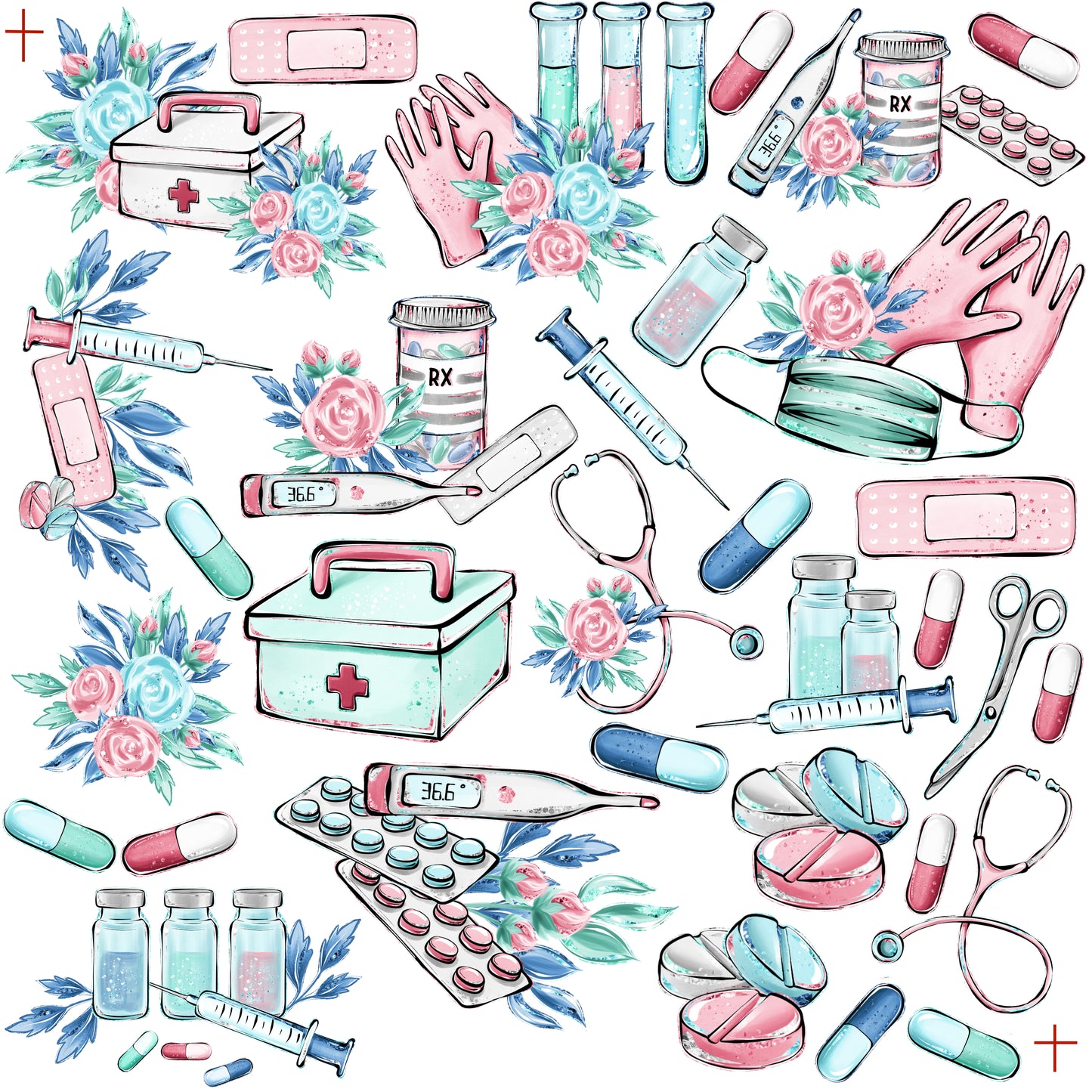 Phantasia Design's Doctors & Nurses Collection Laser Cut Ephemera Embellishments - 3 Packs