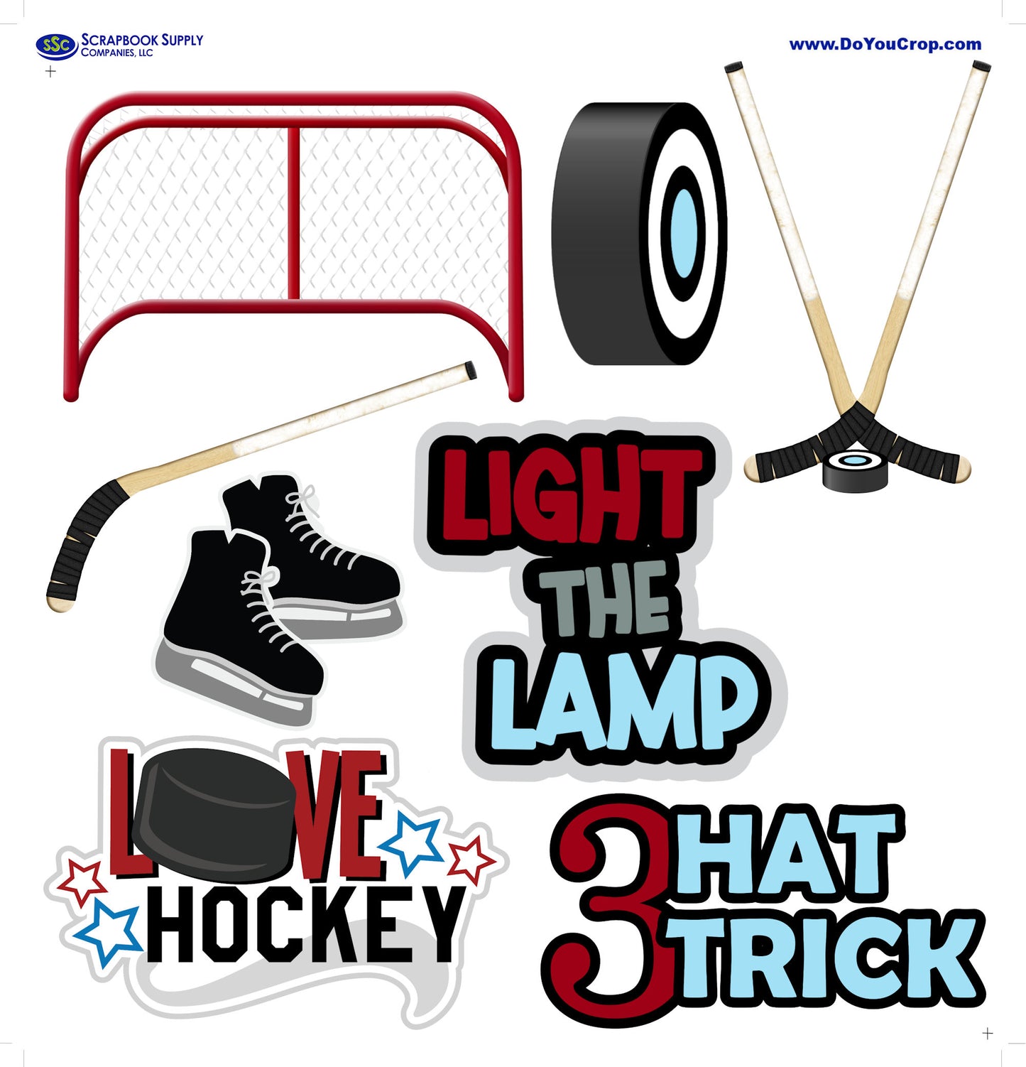 Drop The Puck Collection Laser Cut Ephemera Embellishments - 3 Packs