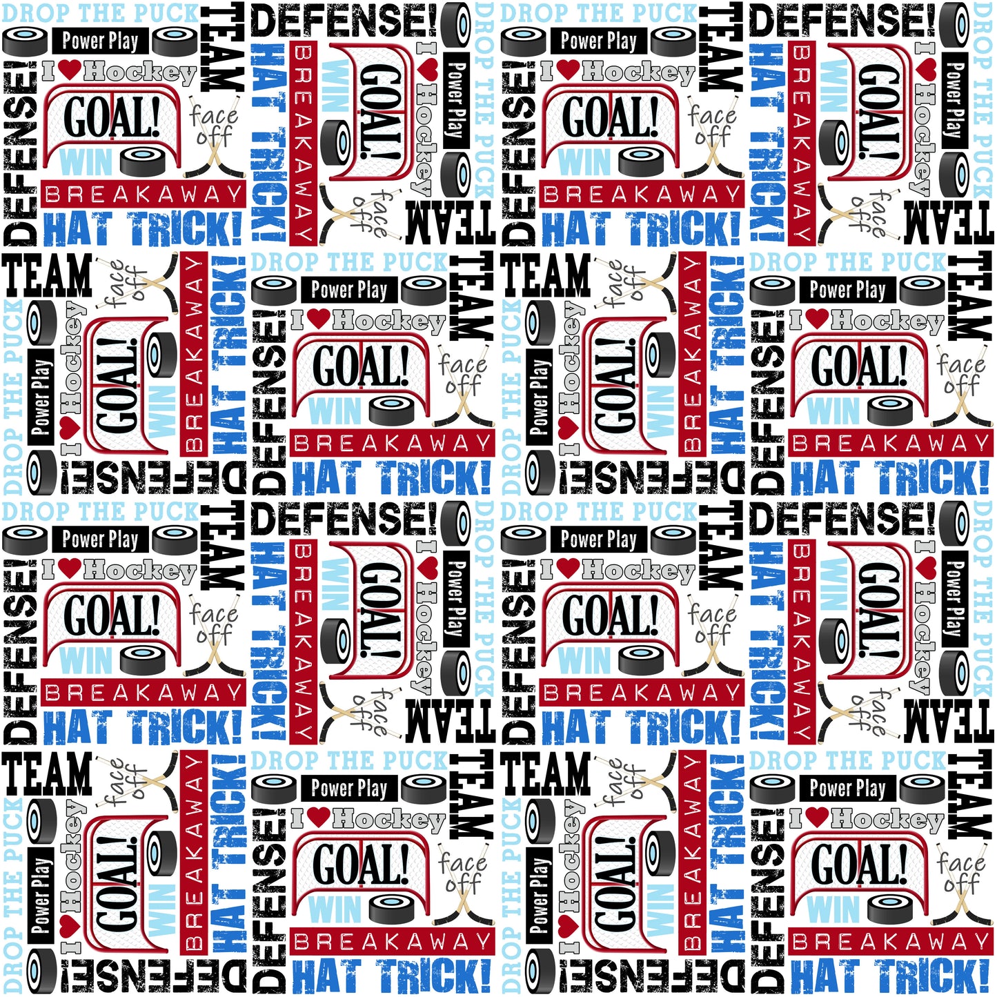 Drop The Puck Collection Hockey Collage 12 x 12 Double-Sided Scrapbook Paper - 15 Pack