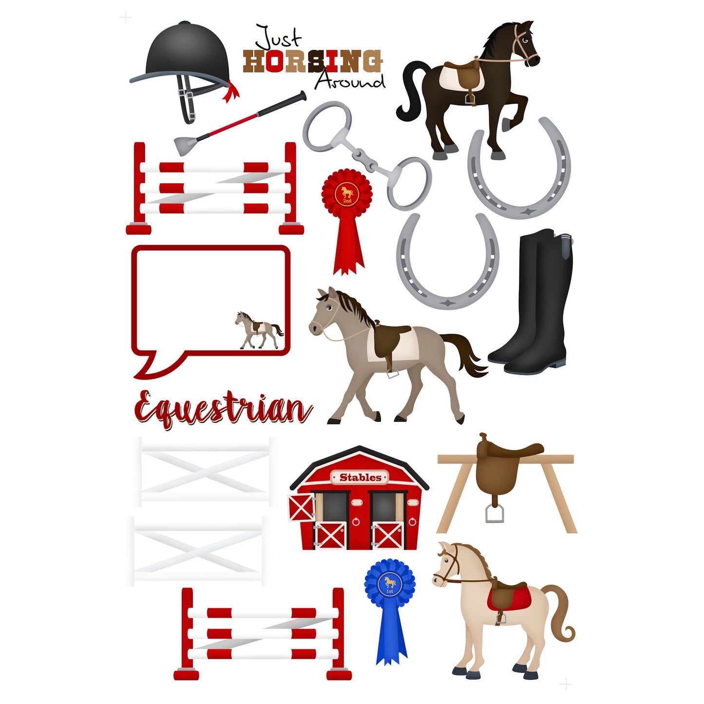 Equestrian Collection Laser Cut Scrapbook Ephemera Embellishments by SSC Designs - 3 Packs