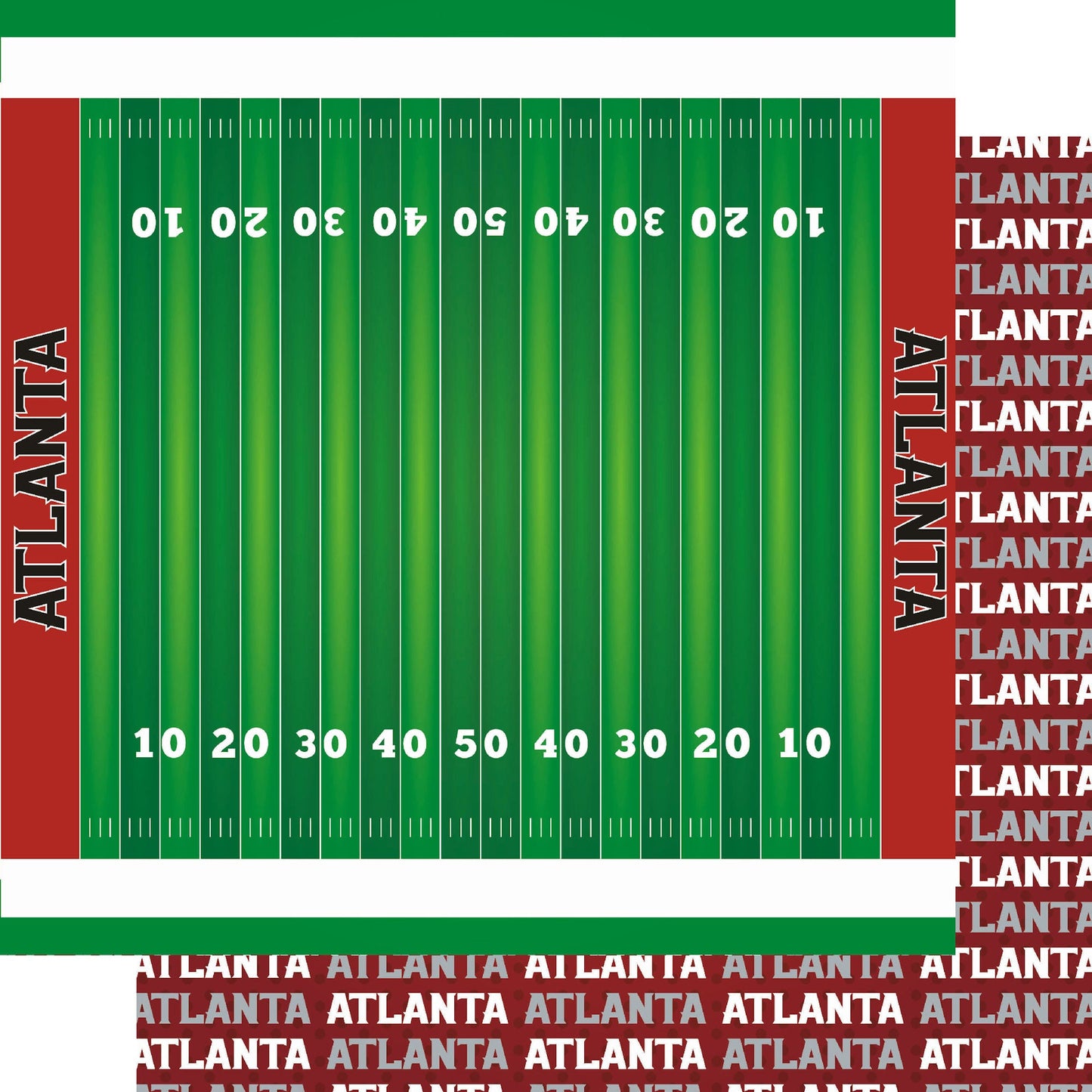 Football Season Collection Atlanta On The Field 12 x 12 Double-Sided Scrapbook Paper by SSC Designs