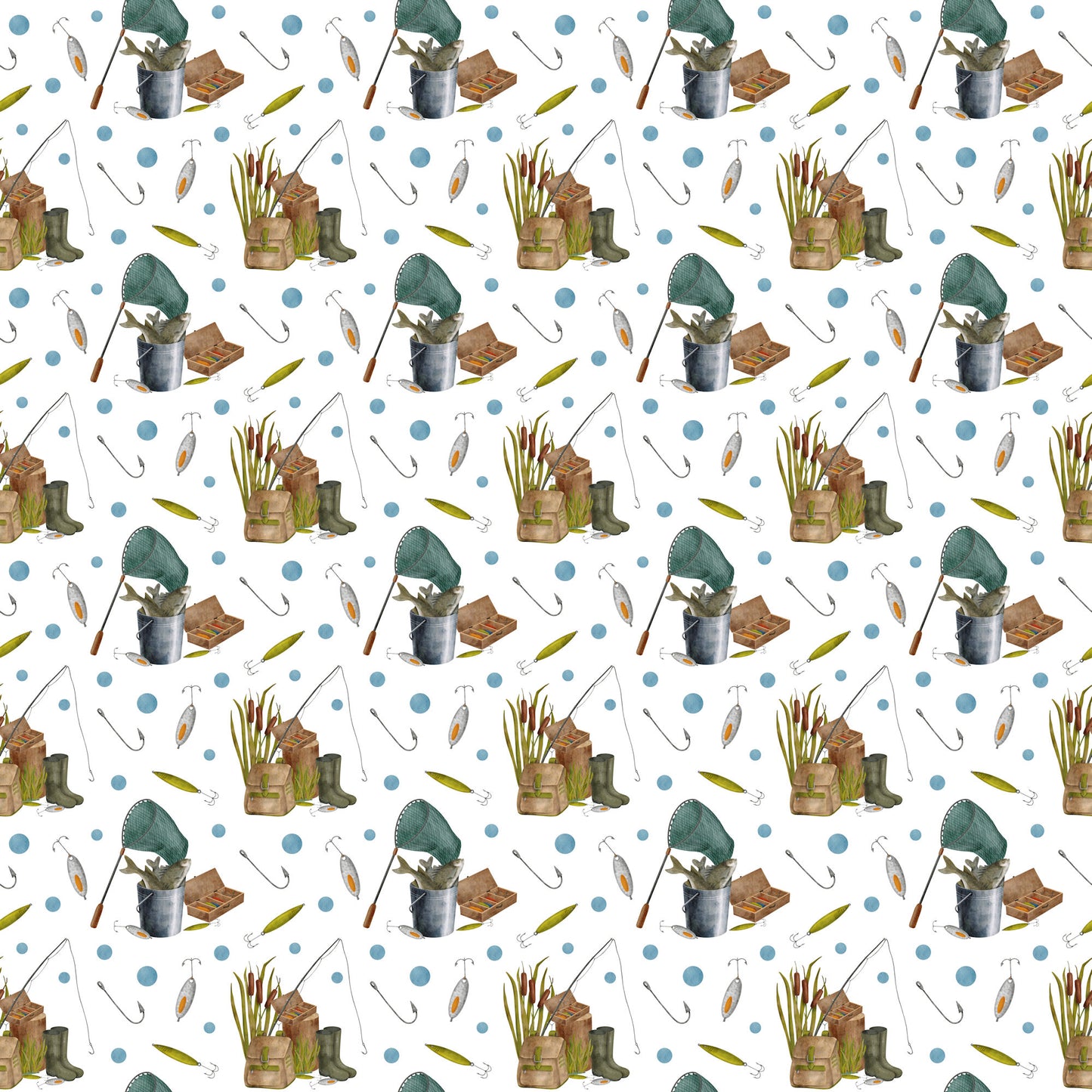 Fish Tales Collection Wishin' To Be Fishin' 12 x 12 Double-Sided Scrapbook Paper by SSC Designs - 15 Pack