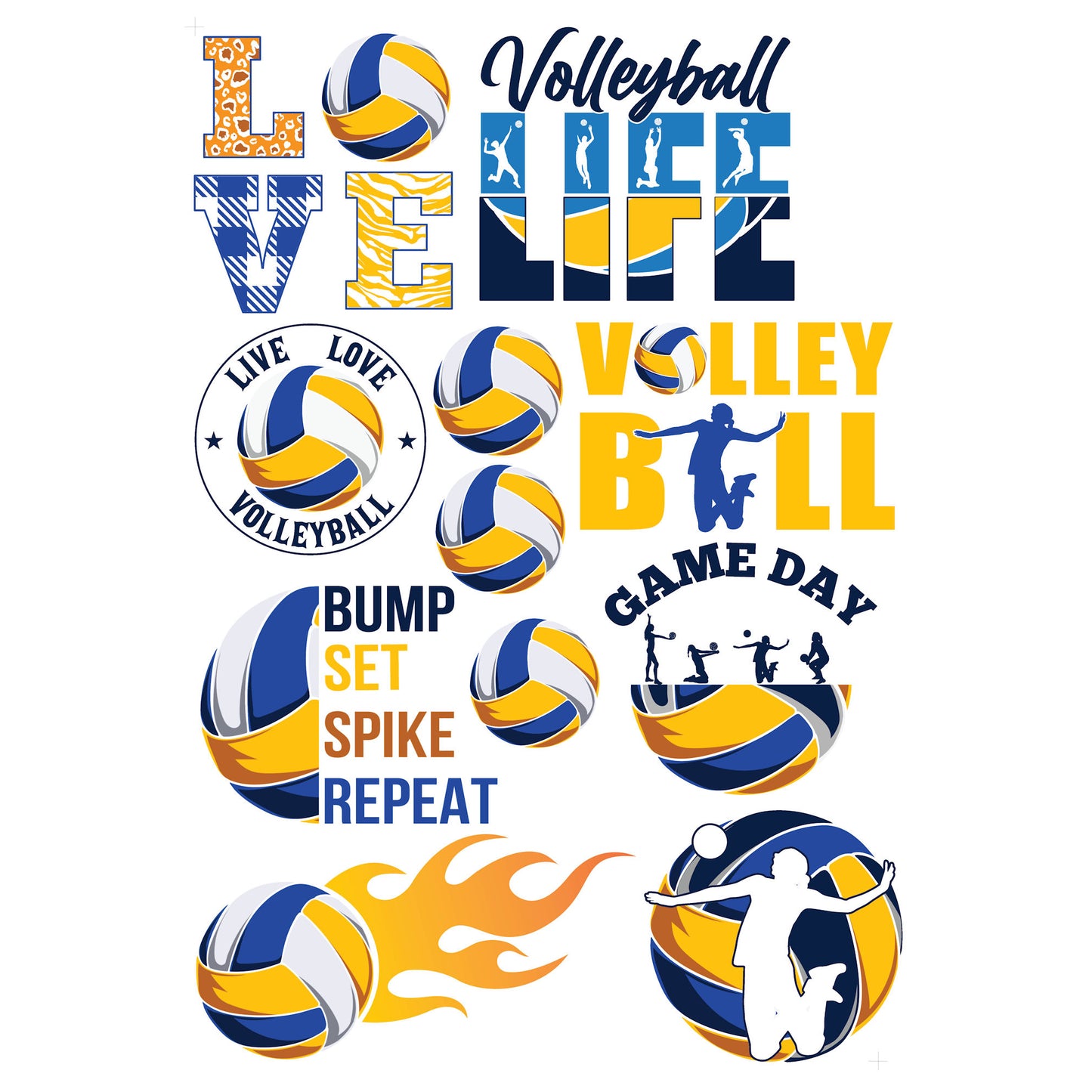 Go Big Sports Collection Volleyball Laser Cut Scrapbook Ephemera Embellishments by SSC Designs - 3 Packs