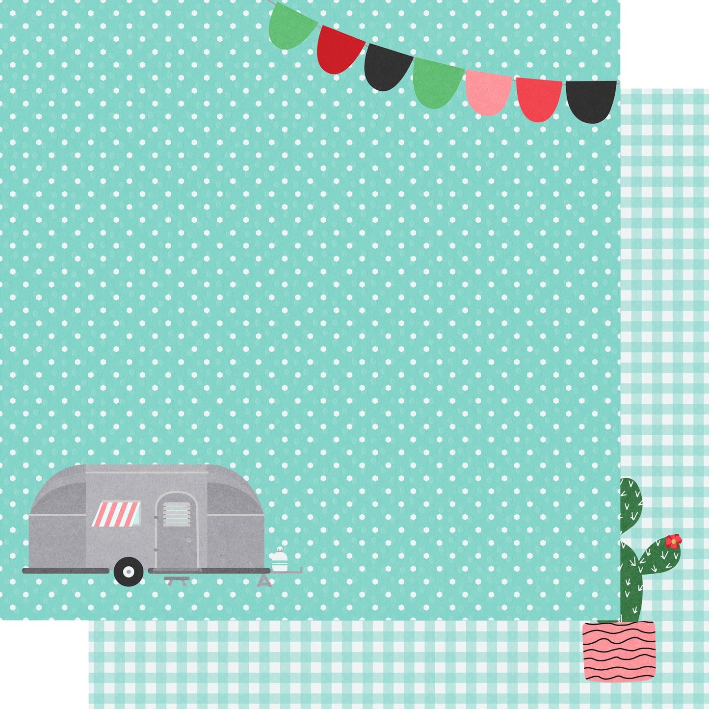 Glamping Collection Love My Glamper 12 x 12 Double-Sided Scrapbook Paper by SSC Designs - 15 Pack
