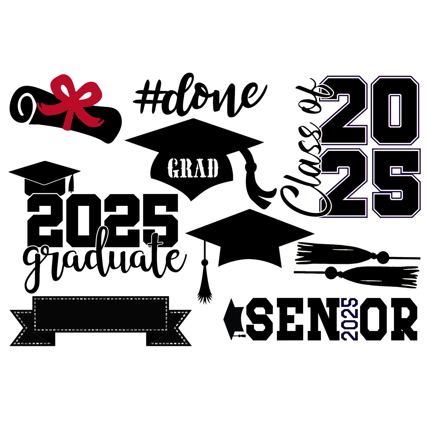 Graduate 2025 Collection Laser Cut Scrapbook Ephemera Embellishments by SSC Designs - 3 Packs