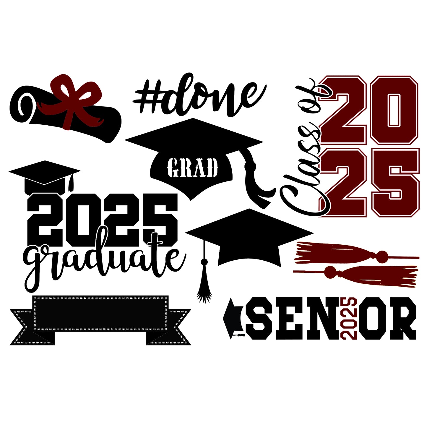 Graduate 2025 Collection Laser Cut Scrapbook Ephemera Embellishments by SSC Designs - 3 Packs