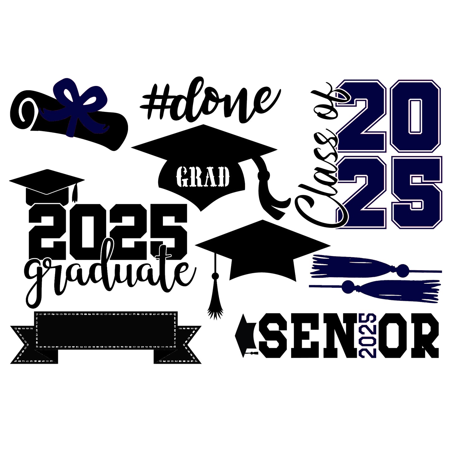 Graduate 2025 Collection Laser Cut Scrapbook Ephemera Embellishments by SSC Designs - 3 Packs