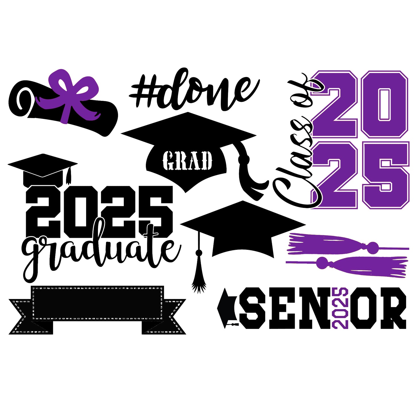 Graduate 2025 Collection Laser Cut Scrapbook Ephemera Embellishments by SSC Designs - 3 Packs