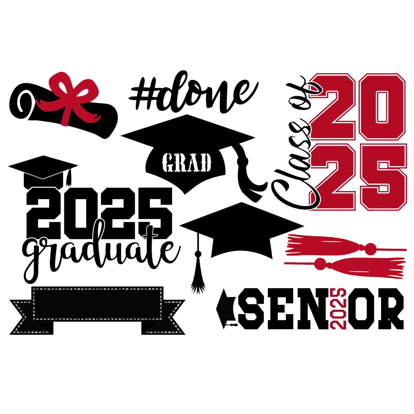 Graduate 2025 Collection Laser Cut Scrapbook Ephemera Embellishments by SSC Designs - 3 Packs