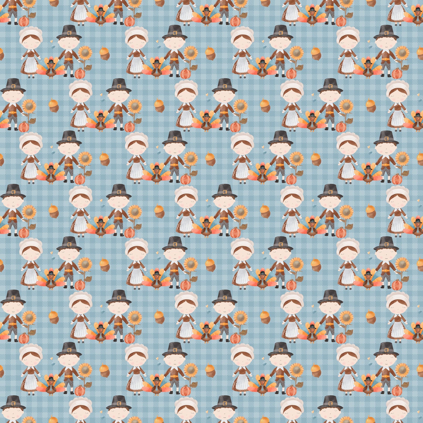 Give Thanks Collection Pilgrim Party 12 x 12 Double-Sided Scrapbook Paper by SSC Designs - 15 Pack