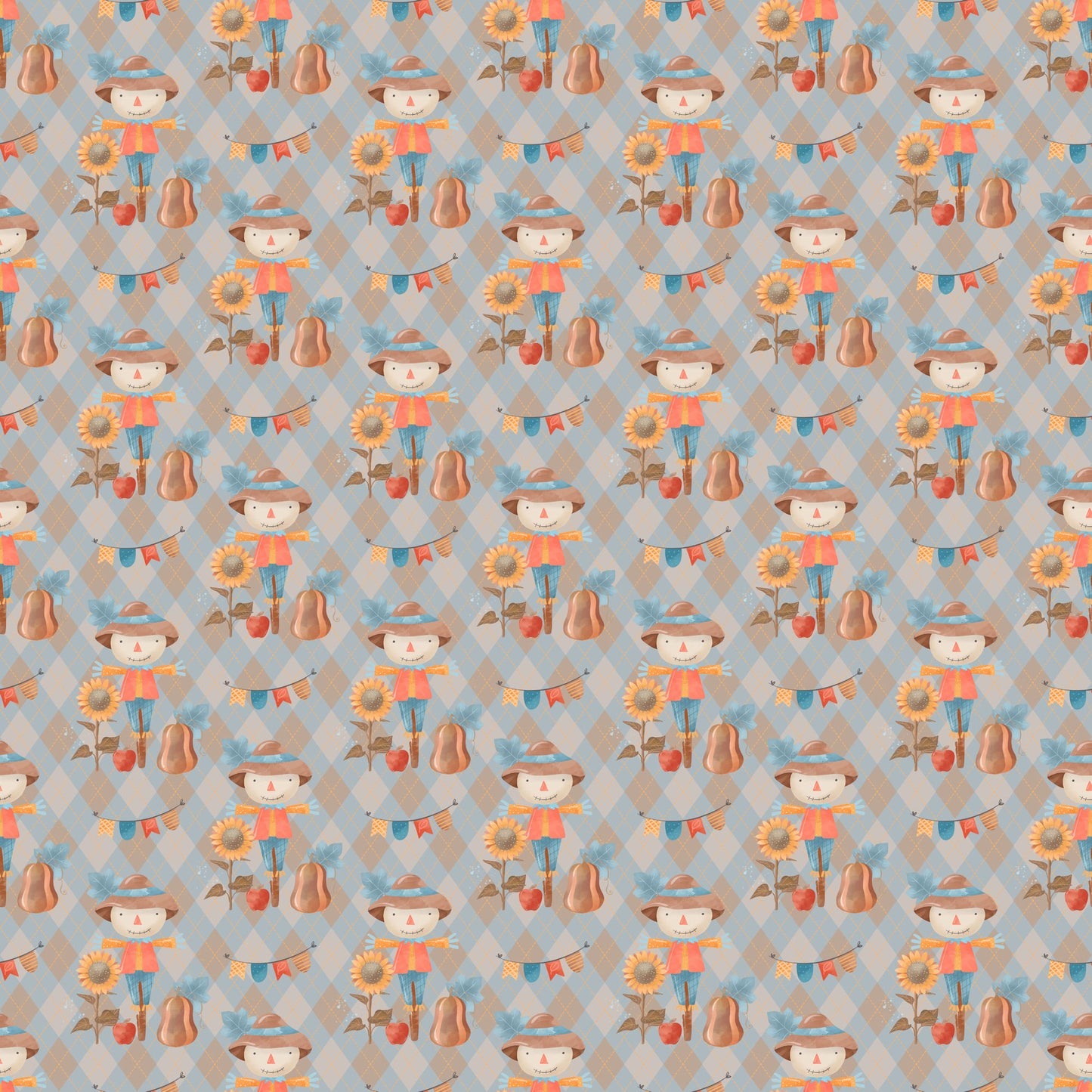 Give Thanks Collection Scarecrow Love 12 x 12 Double-Sided Scrapbook Paper by SSC Designs - 15 Pack