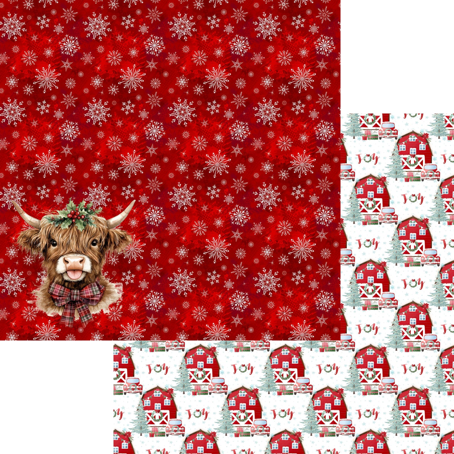Highland Cow Christmas 12 x 12 Scrapbook Paper & Embellishment Kit by SSC Designs - 3 Kits