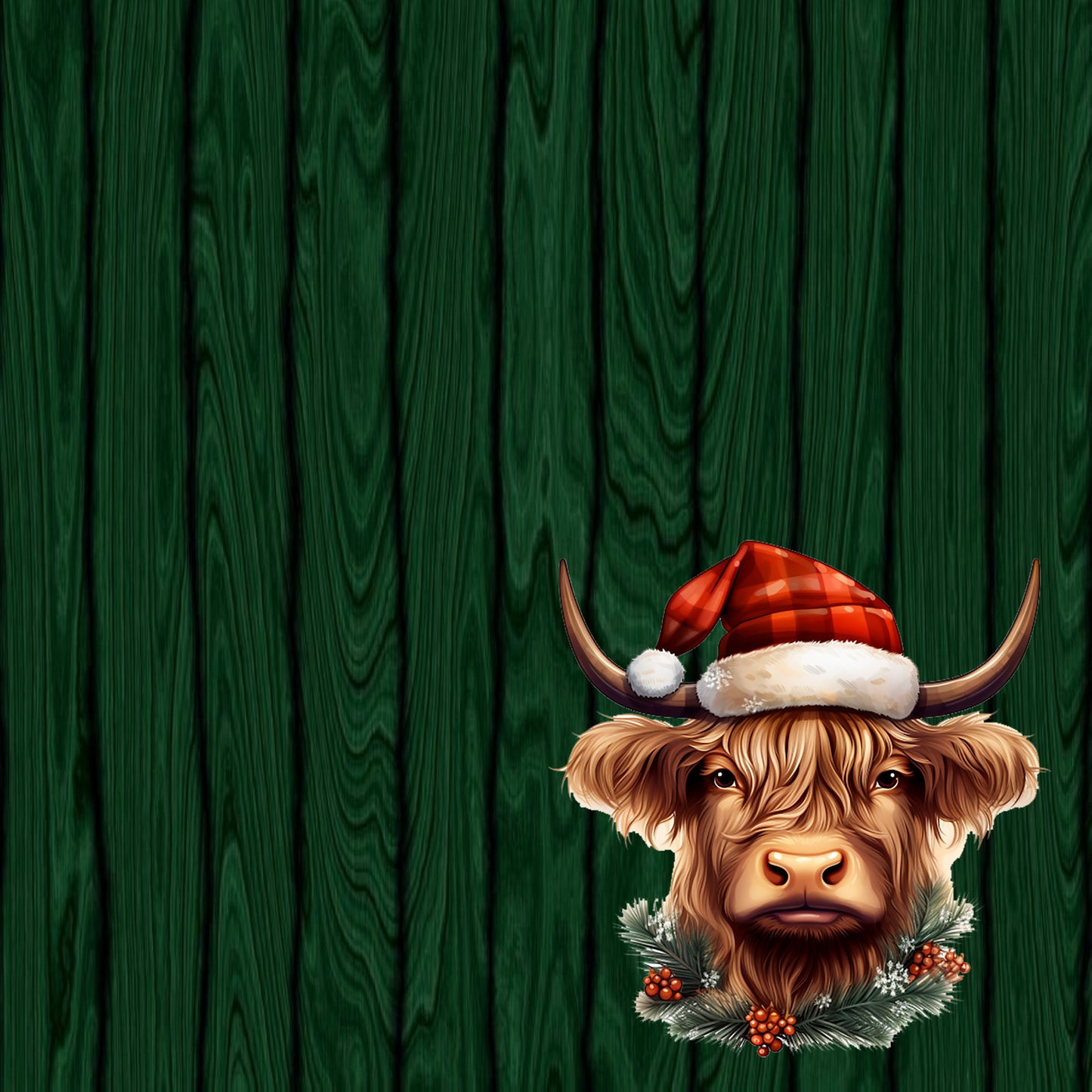 Highland Cow Christmas Collection Santa Collage 12 x 12 Double-Sided Scrapbook Paper by SSC Designs - 15 Pack