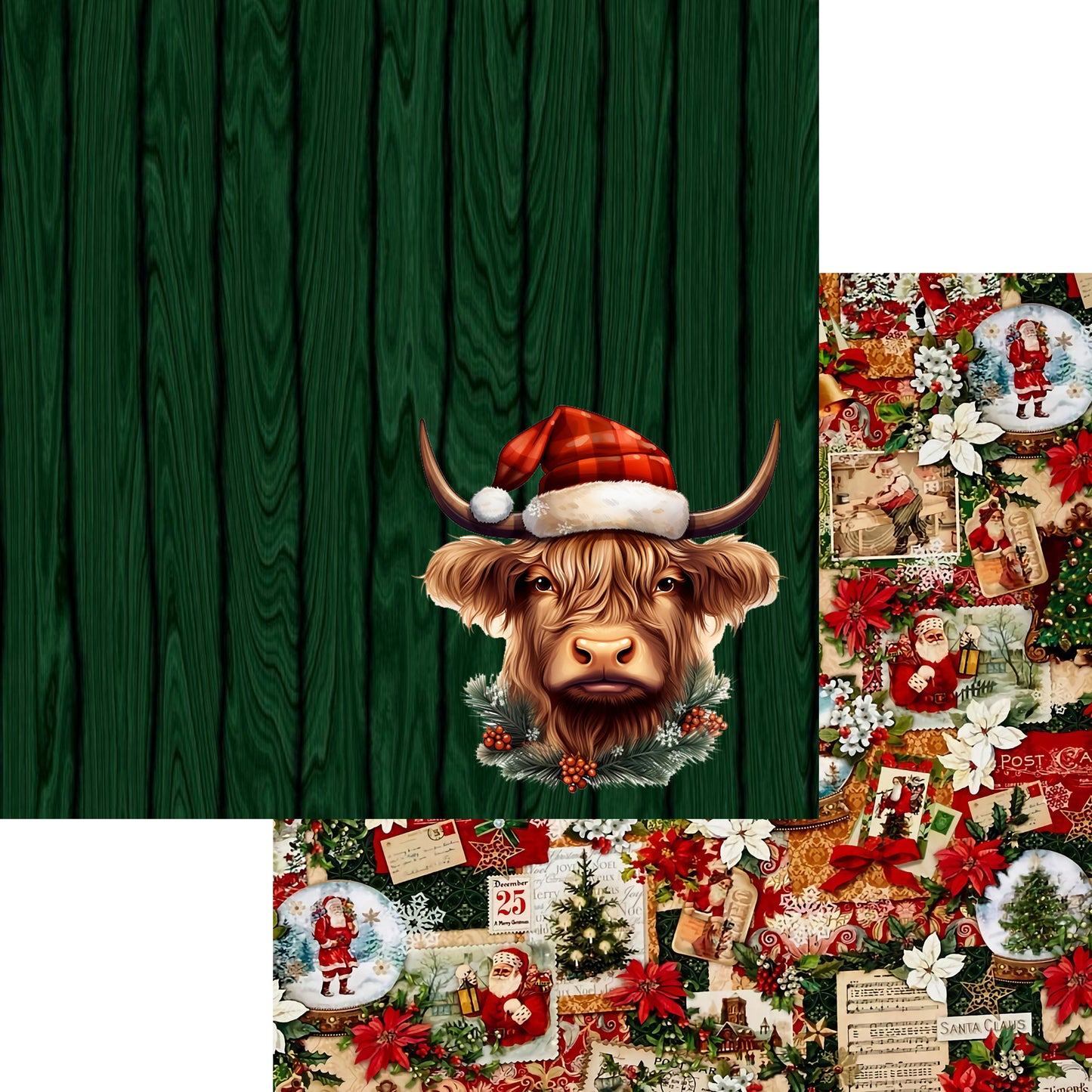Highland Cow Christmas 12 x 12 Scrapbook Paper & Embellishment Kit by SSC Designs - 3 Kits