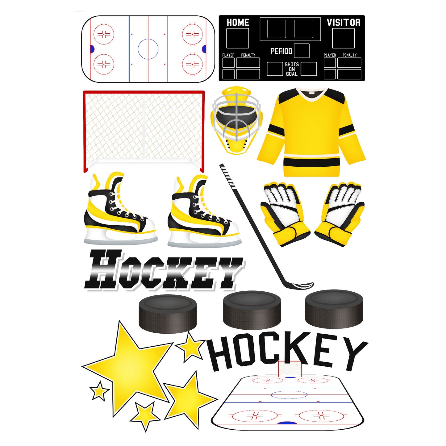 Hockey Season Collection Laser Cut Scrapbook Ephemera Embellishments by SSC Designs - 3 Packs