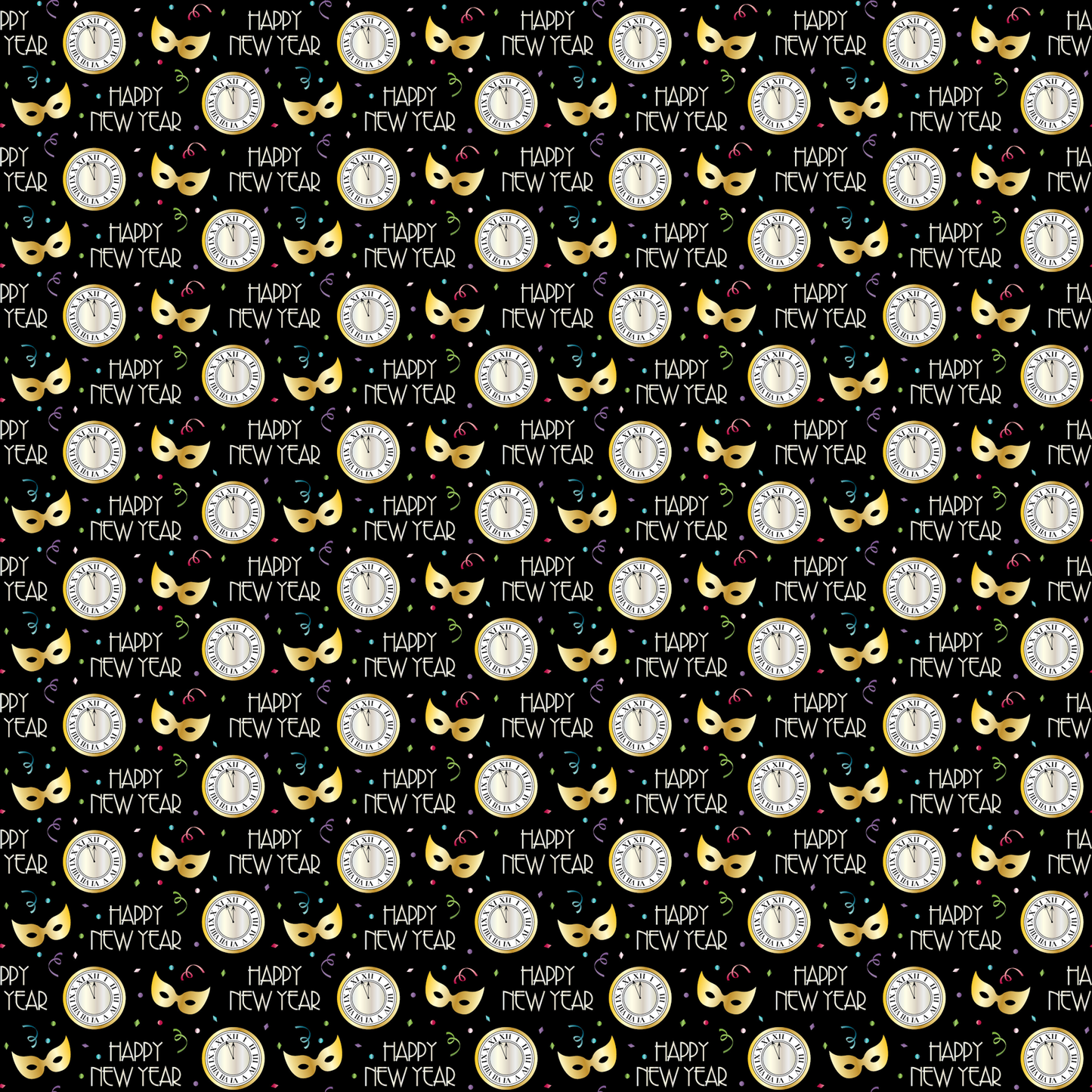 Happy New Year Collection Countdown to the New Year 12 x 12 Double-Sided Scrapbook Paper by SSC Designs - 15 Pack