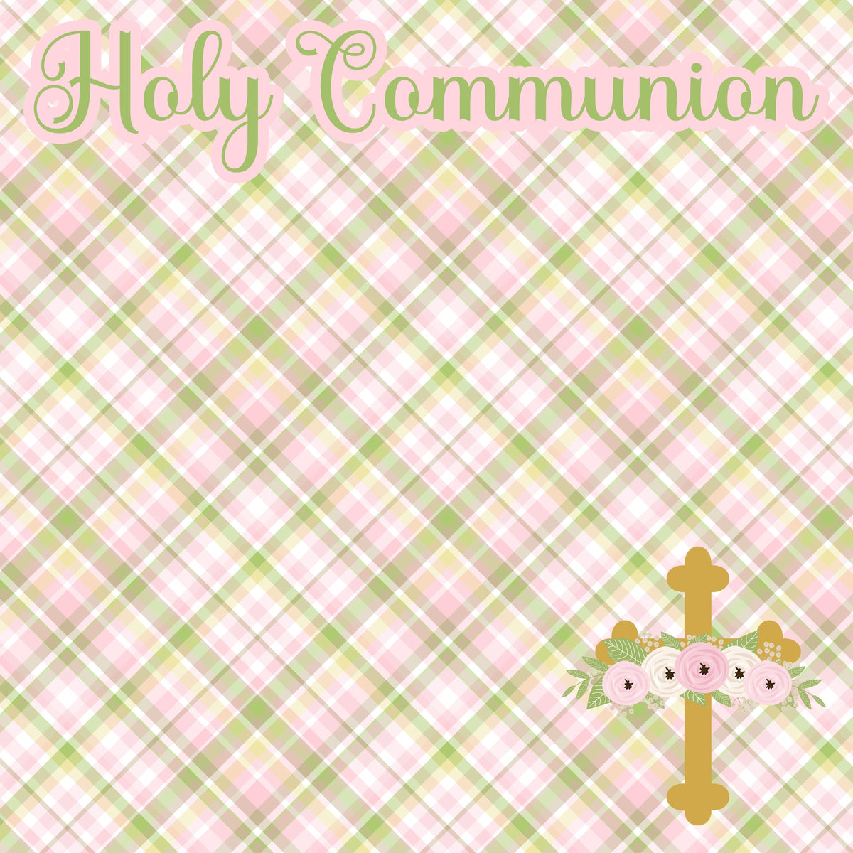 Holy Sacraments Collection First Communion Girl 12 x 12 Double-Sided Scrapbook Paper by SSC Designs