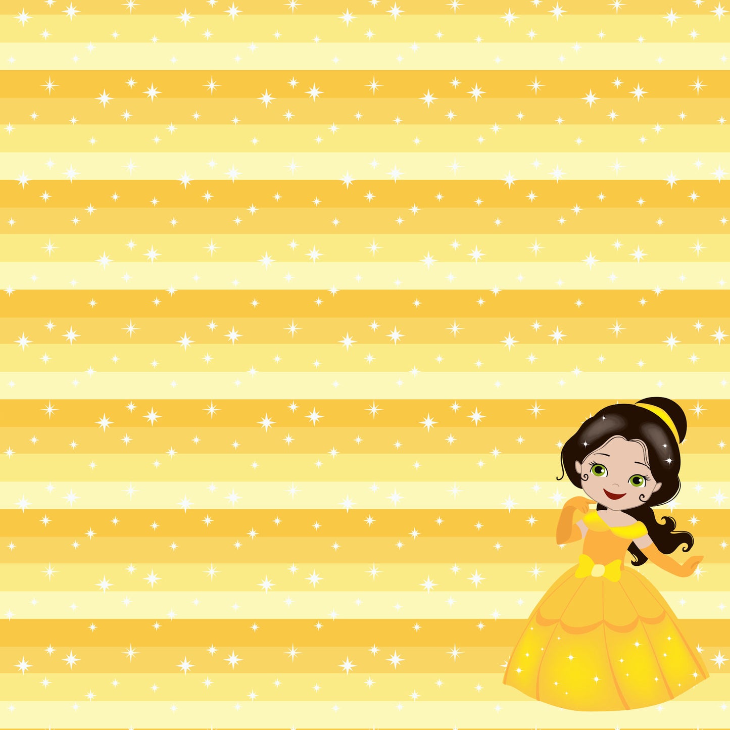Inspired By Collection Yellow Princess 12 x 12 Double-Sided Scrapbook Paper by SSC Designs - 15 Pack