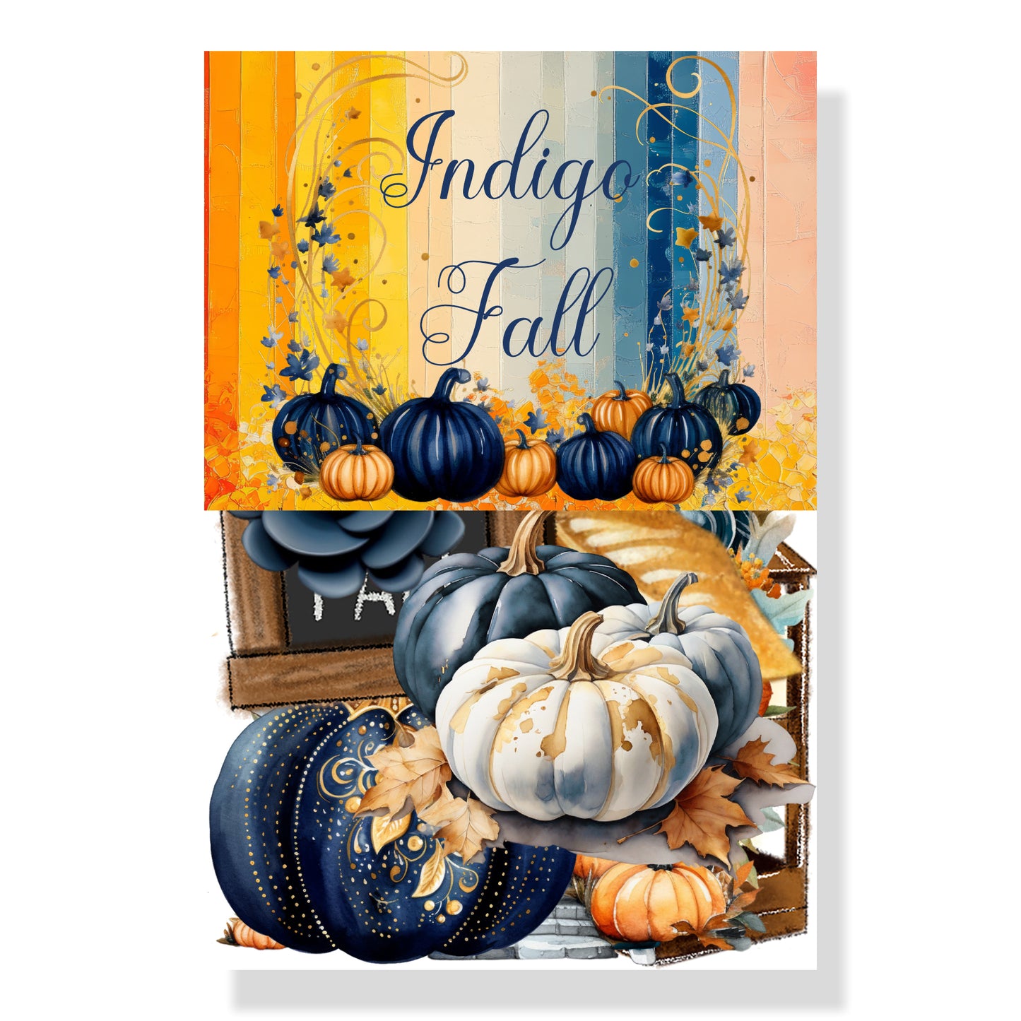 Indigo Fall Collection Laser Cut Scrapbook Ephemera Embellishments by SSC Designs - 3 Packs