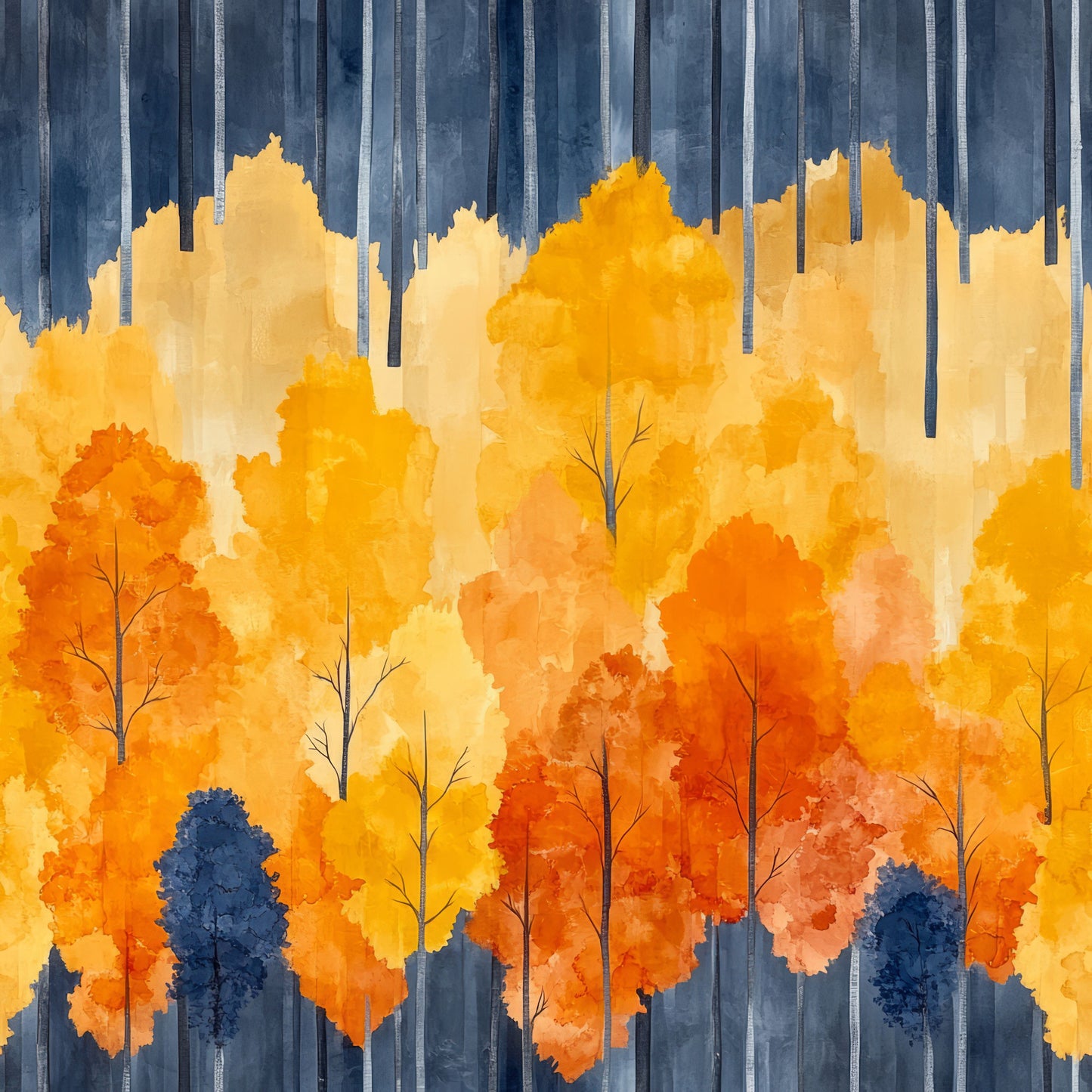 Indigo Fall Collection Falling Leaves 12 x 12 Double-Sided Scrapbook Paper by SSC Designs - 15 Pack