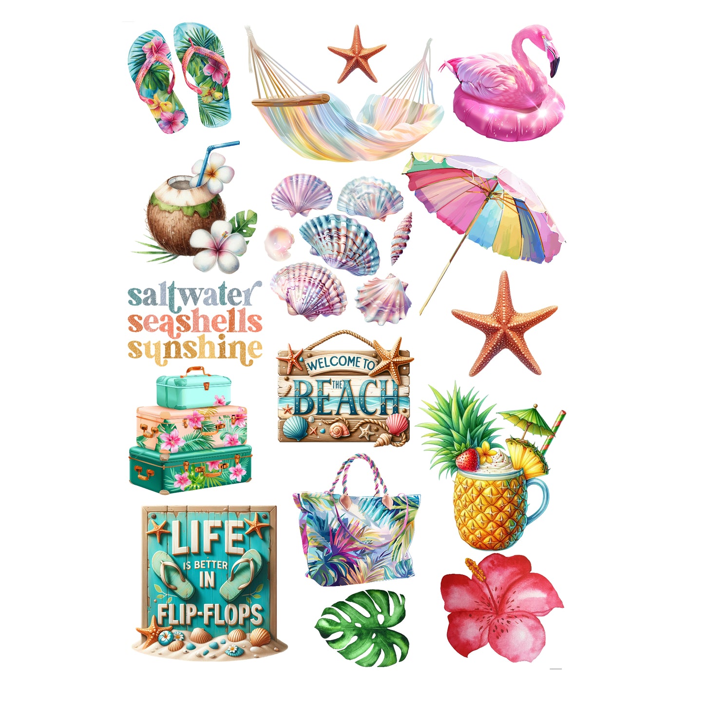 Island Life Collection Laser Cut Scrapbook Ephemera Embellishments by SSC Designs - 3 Packs