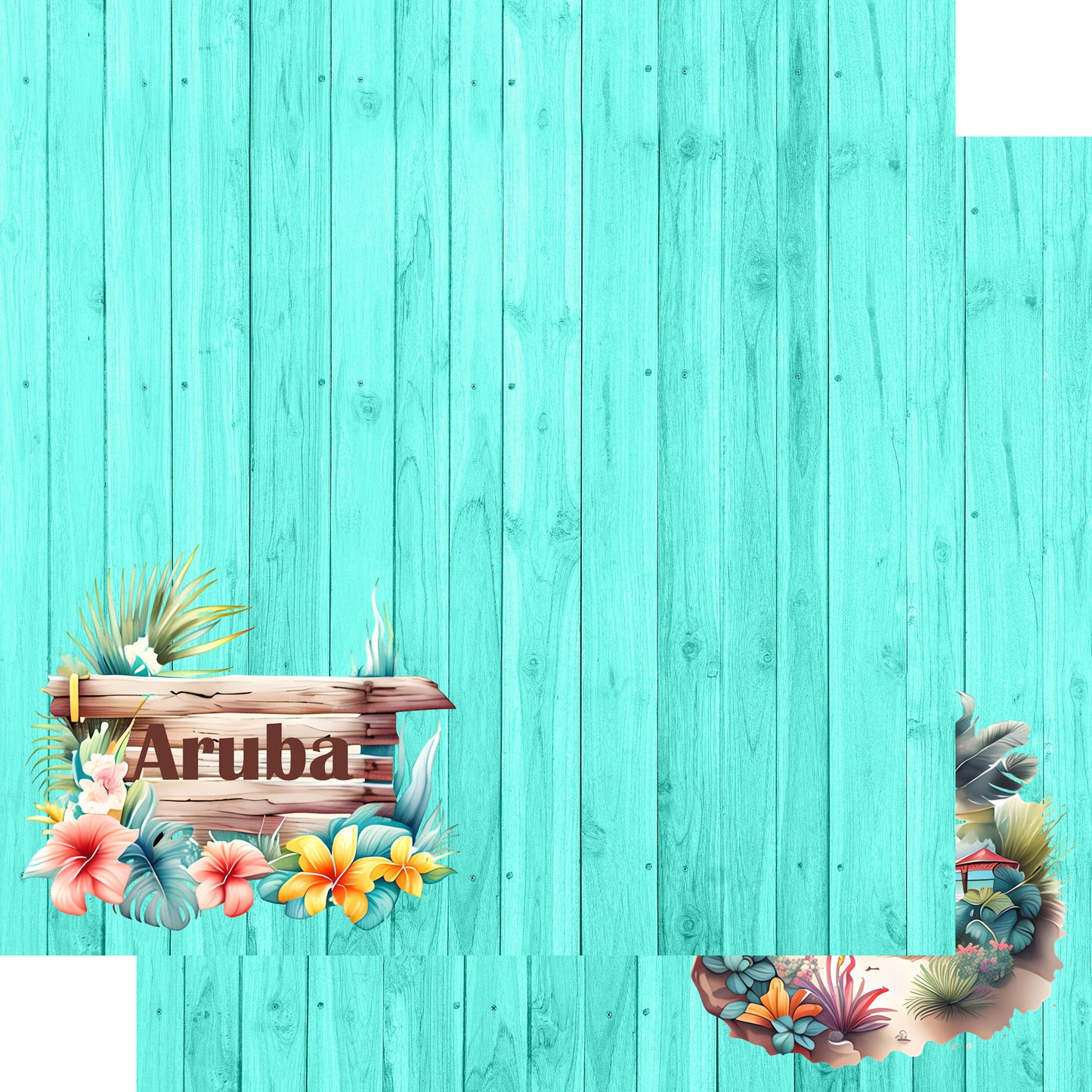 Island Life Collection Aruba 12 x 12 Double-Sided Scrapbook Paper by SSC Designs - 15 Pack