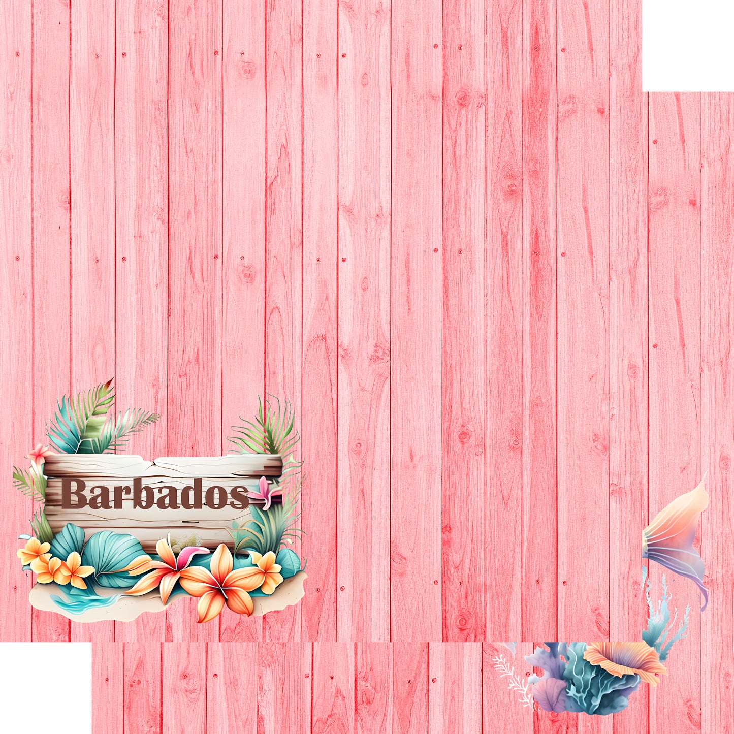 Island Life Collection Barbados 12 x 12 Double-Sided Scrapbook Paper by SSC Designs - 15 Pack