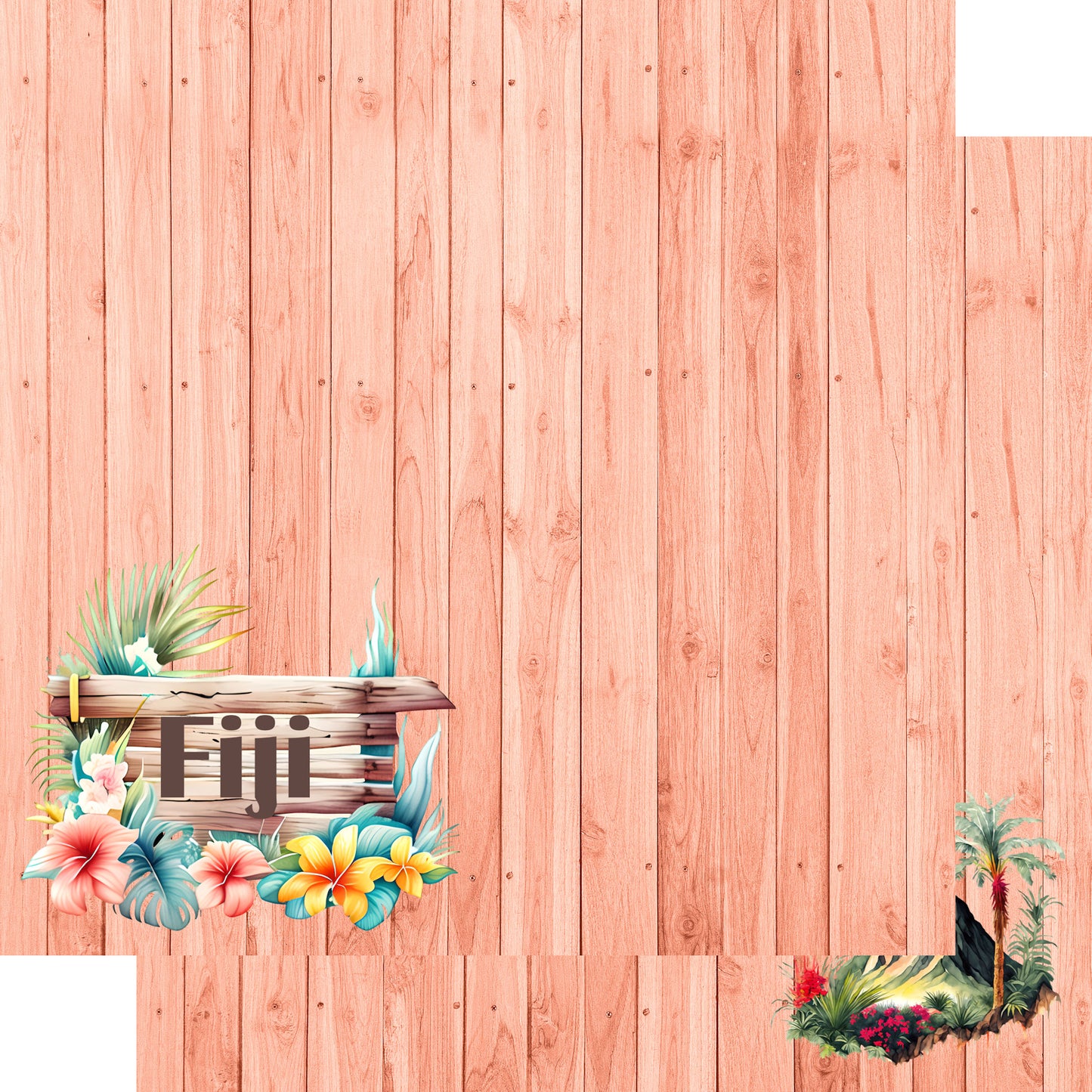 Island Life Collection Fiji 12 x 12 Double-Sided Scrapbook Paper by SSC Designs - 15 Pack