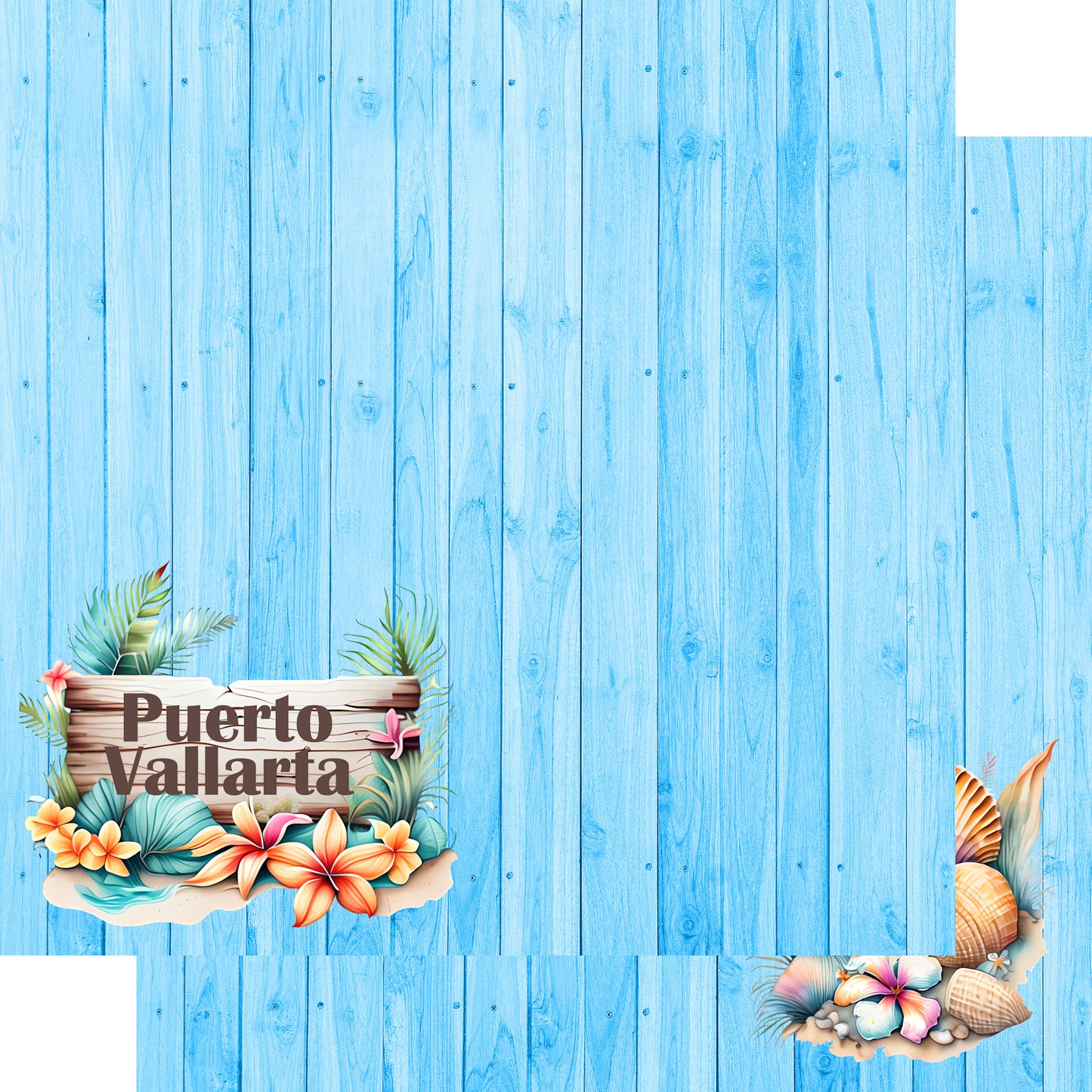 Island Life Collection Puerto Vallarta 12 x 12 Double-Sided Scrapbook Paper by SSC Designs - 15 Pack