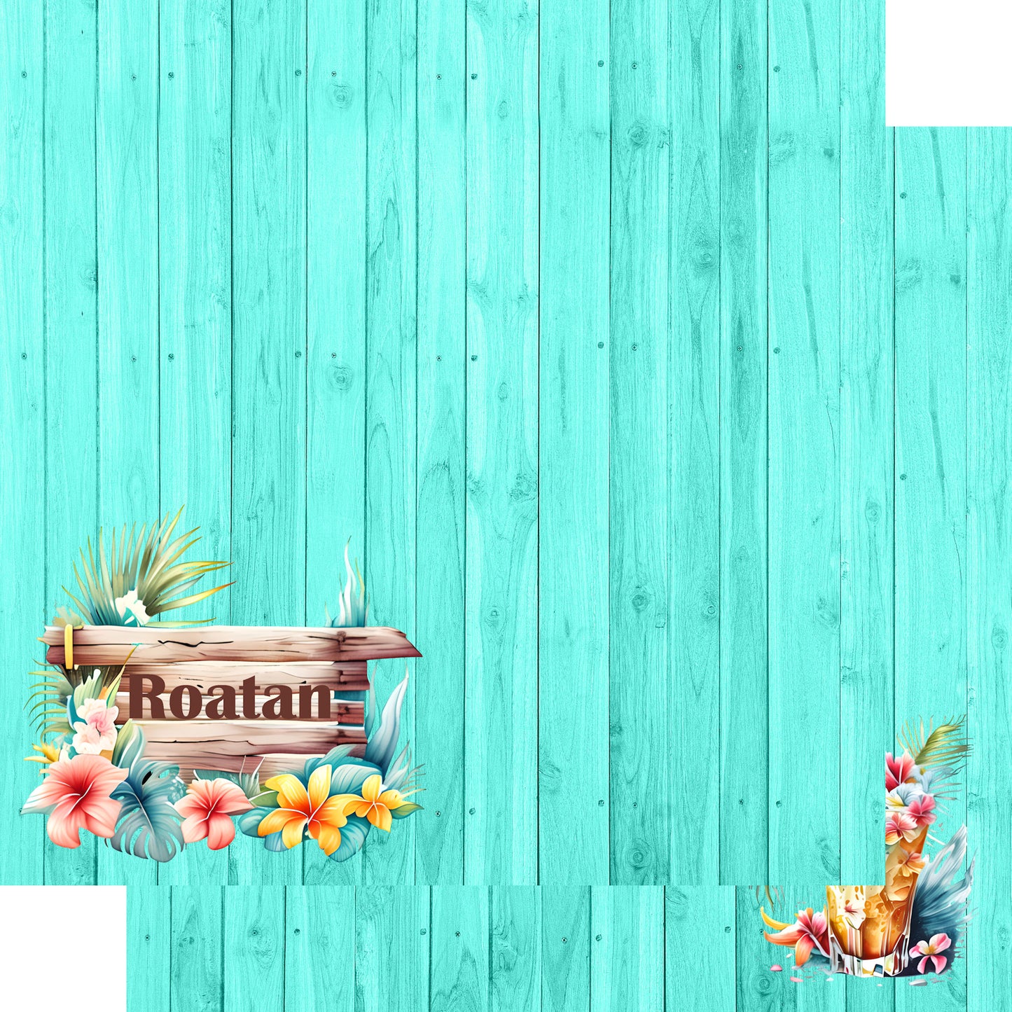 Island Life Collection Roatan 12 x 12 Double-Sided Scrapbook Paper by SSC Designs - 15 Pack