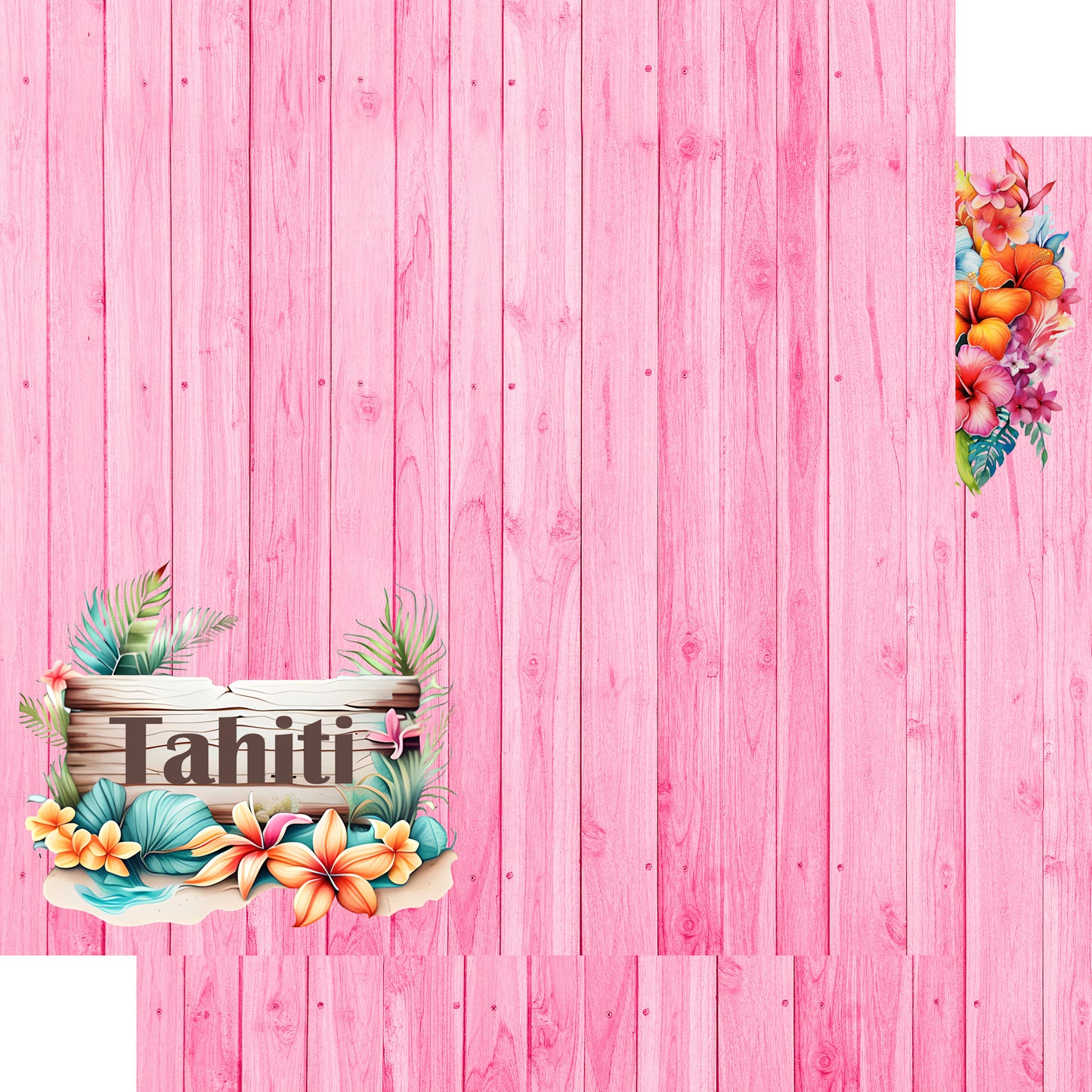 Island Life Collection Tahiti 12 x 12 Double-Sided Scrapbook Paper by SSC Designs - 15 Pack