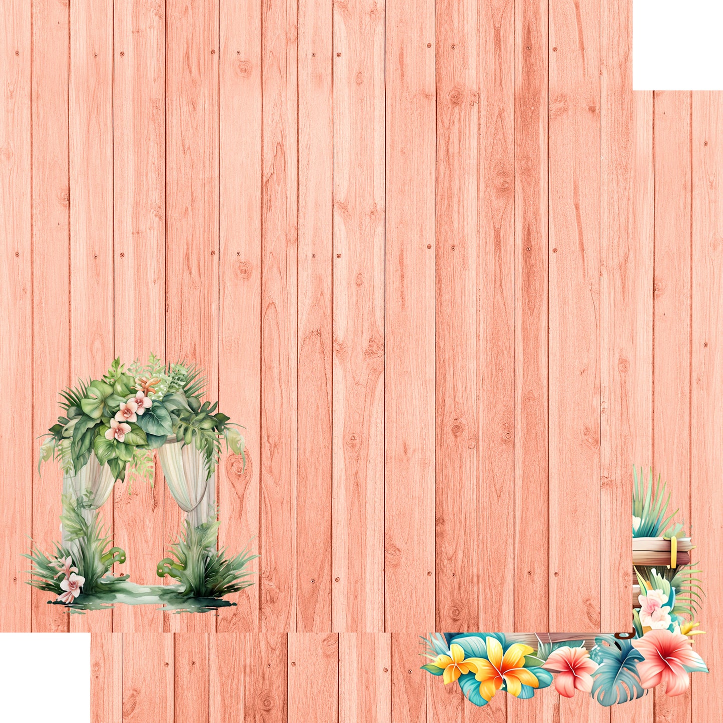 Island Life Collection Beach Wedding 12 x 12 Double-Sided Scrapbook Paper by SSC Designs - 15 Pack