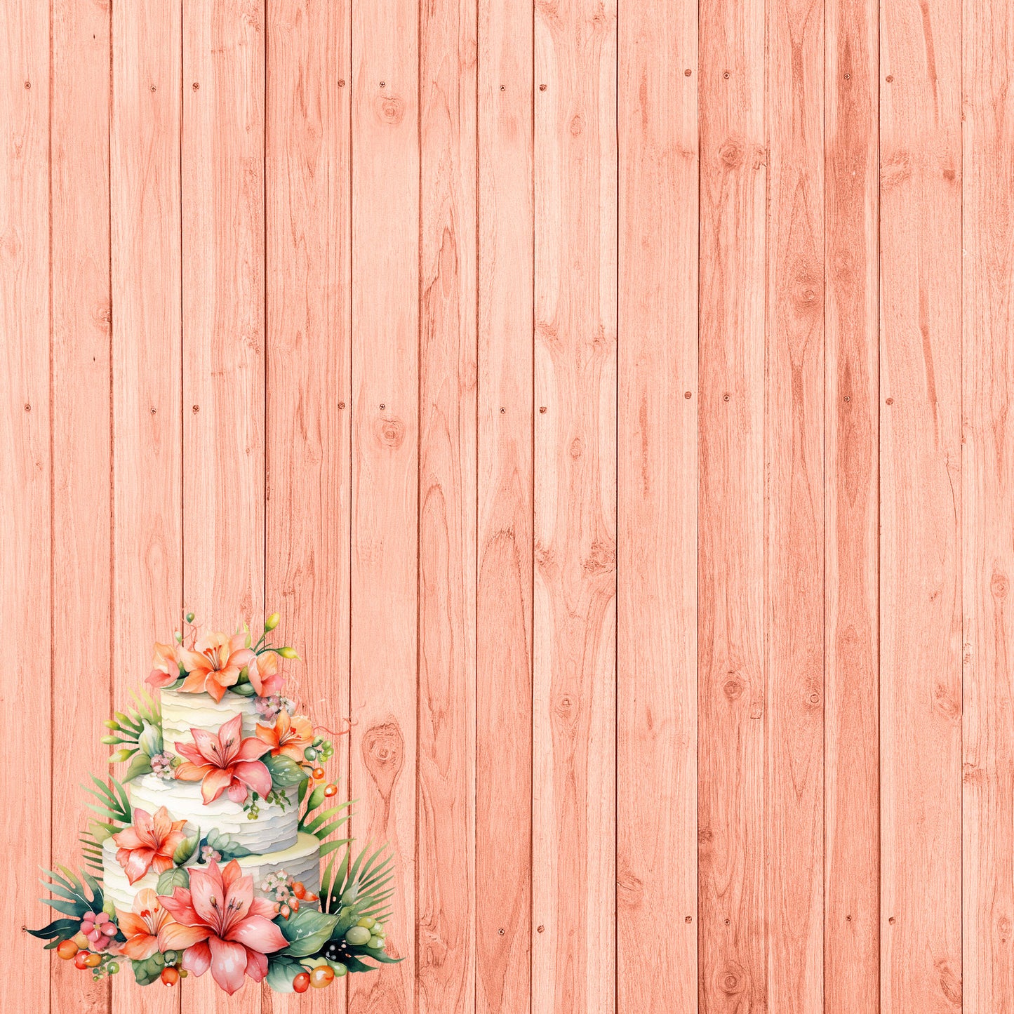 Island Life Collection Wedding Cake 12 x 12 Double-Sided Scrapbook Paper by SSC Designs - 15 Pack