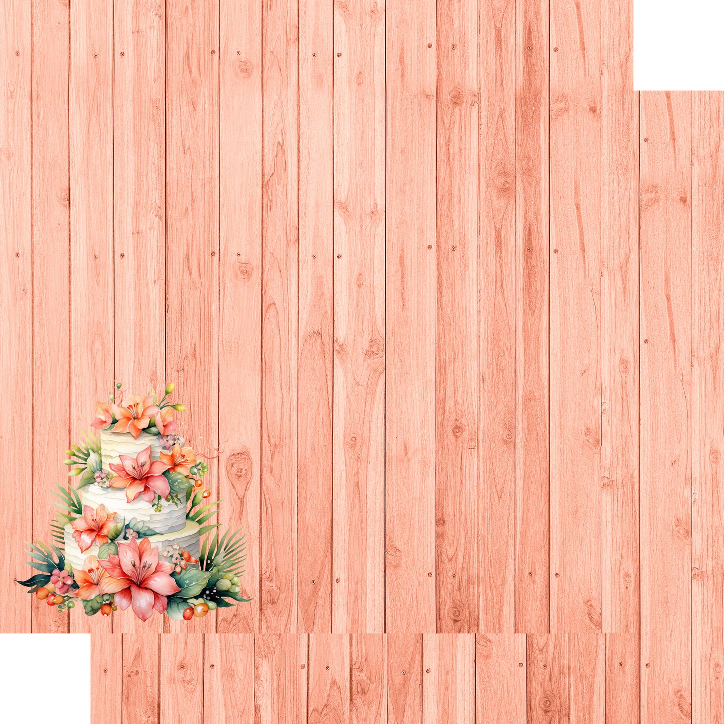 Island Life Collection Wedding Cake 12 x 12 Double-Sided Scrapbook Paper by SSC Designs - 15 Pack