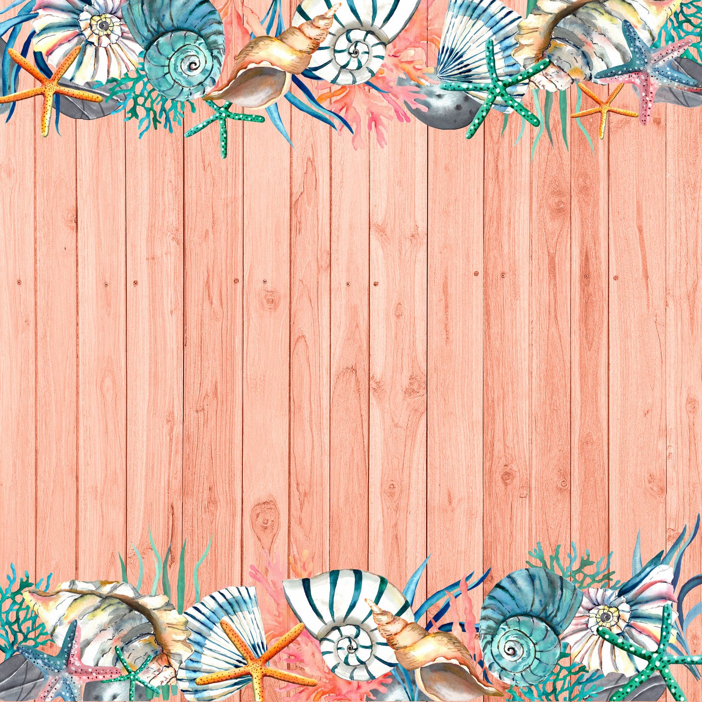 Island Life Collection Seashells 12 x 12 Double-Sided Scrapbook Paper by SSC Designs - 15 Pack