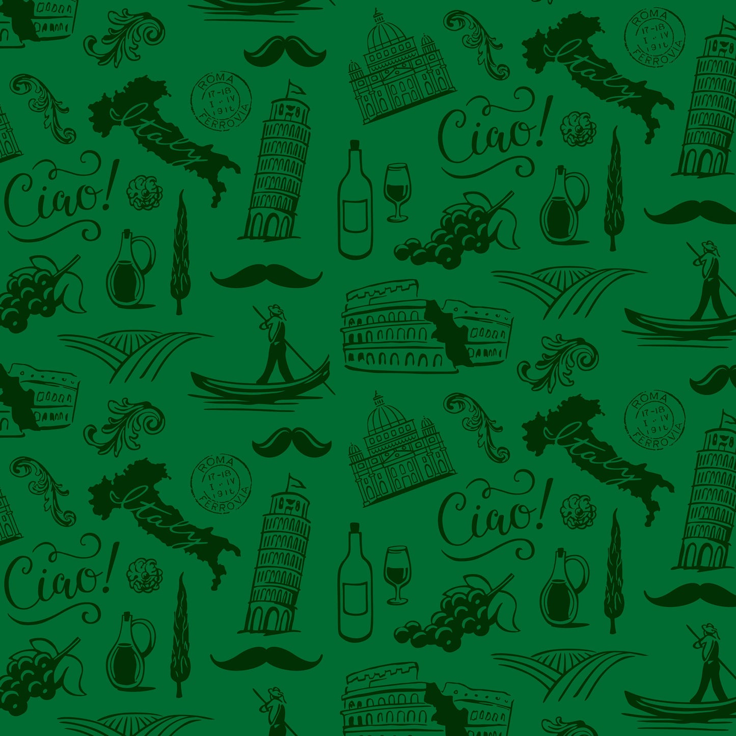 Italy Travels Collection Italy Stripes 12 x 12 Double-Sided Scrapbook Paper by SSC Designs - 15 Pack