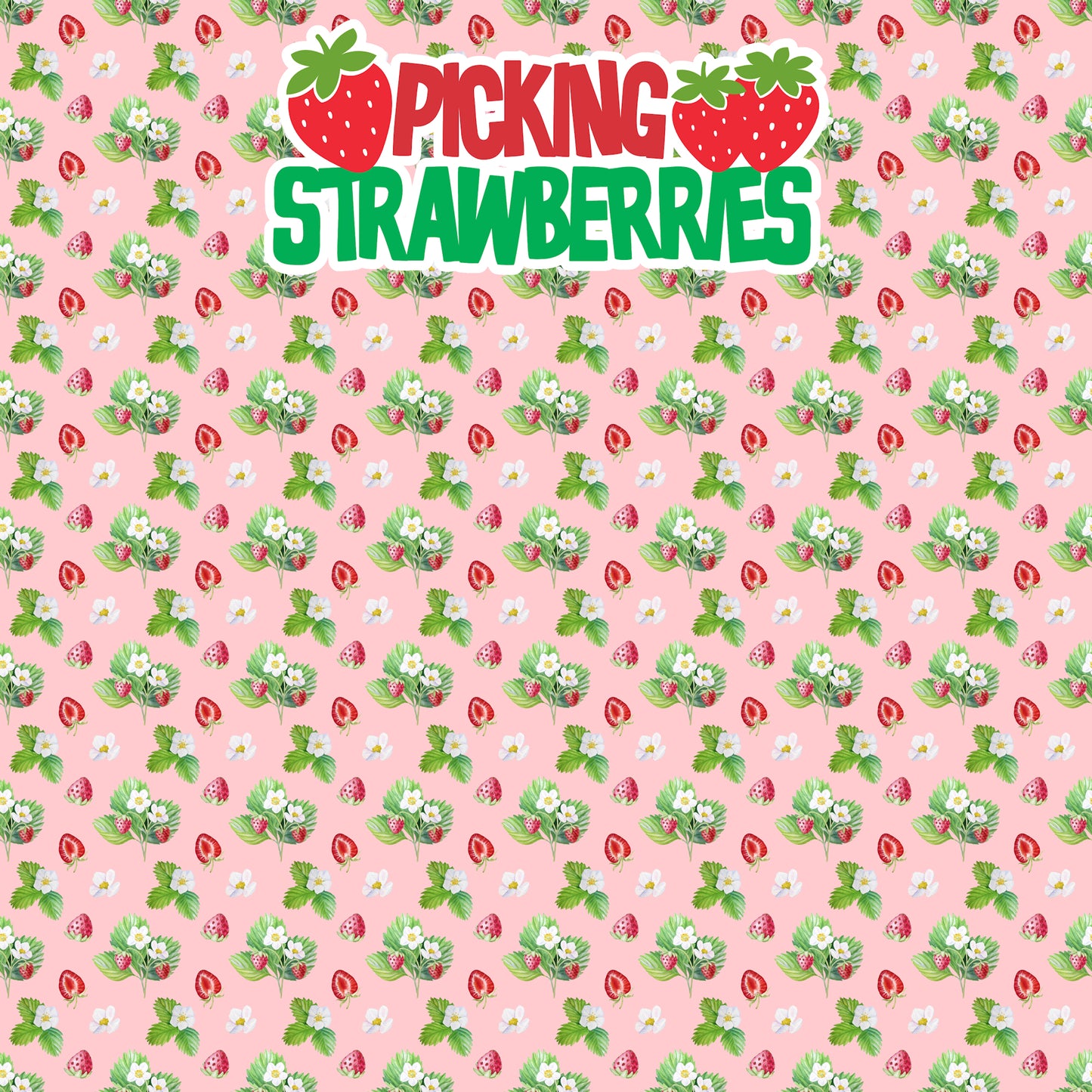 Just Fun Collection Picking Strawberries 12 x 12 Double-Sided Scrapbook Paper by SSC Designs - 15 Pack