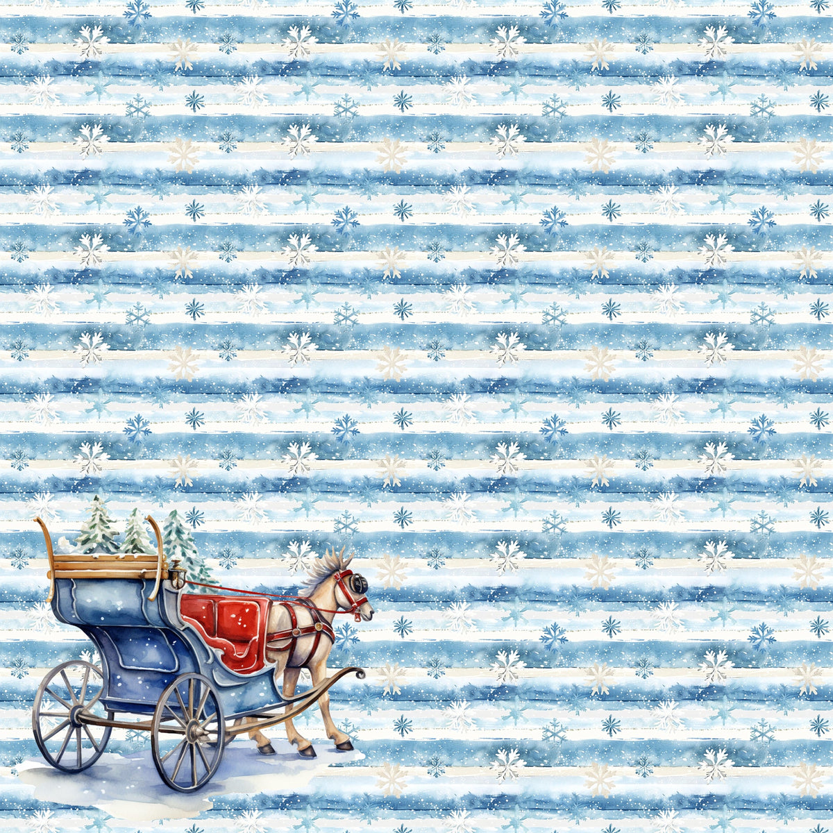 Just Fun Collection Sleigh Ride 12 x 12 Double-Sided Scrapbook Paper by SSC Designs - 15 Pack