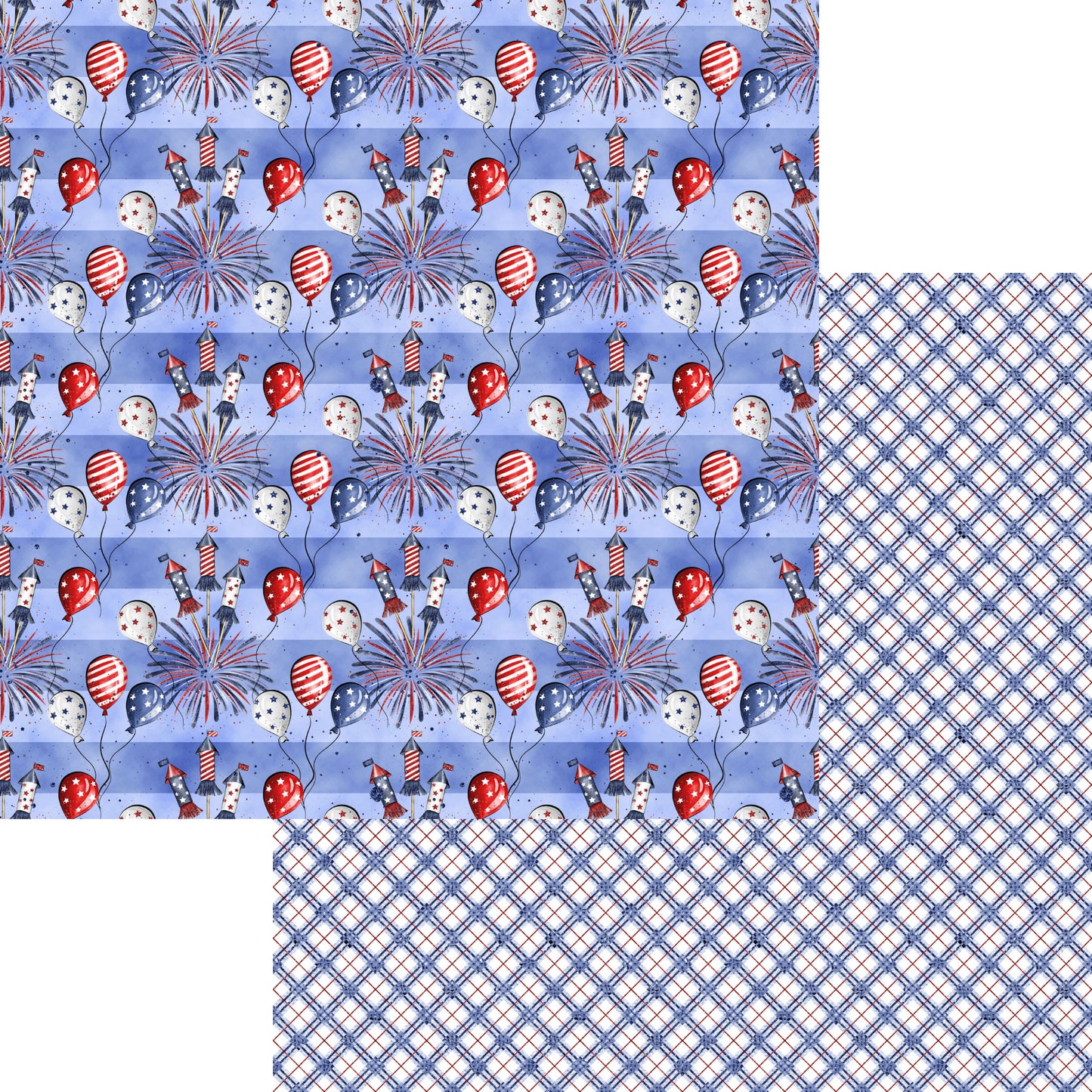 Lady Liberty Collection Red, White & Balloon 12 x 12 Double-Sided Scrapbook Paper by SSC Designs - 15 Pack