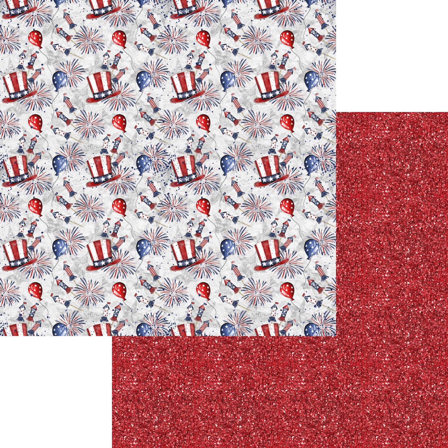Lady Liberty Collection Patriotic Collage 12 x 12 Double-Sided Scrapbook Paper by SSC Designs - 15 Pack