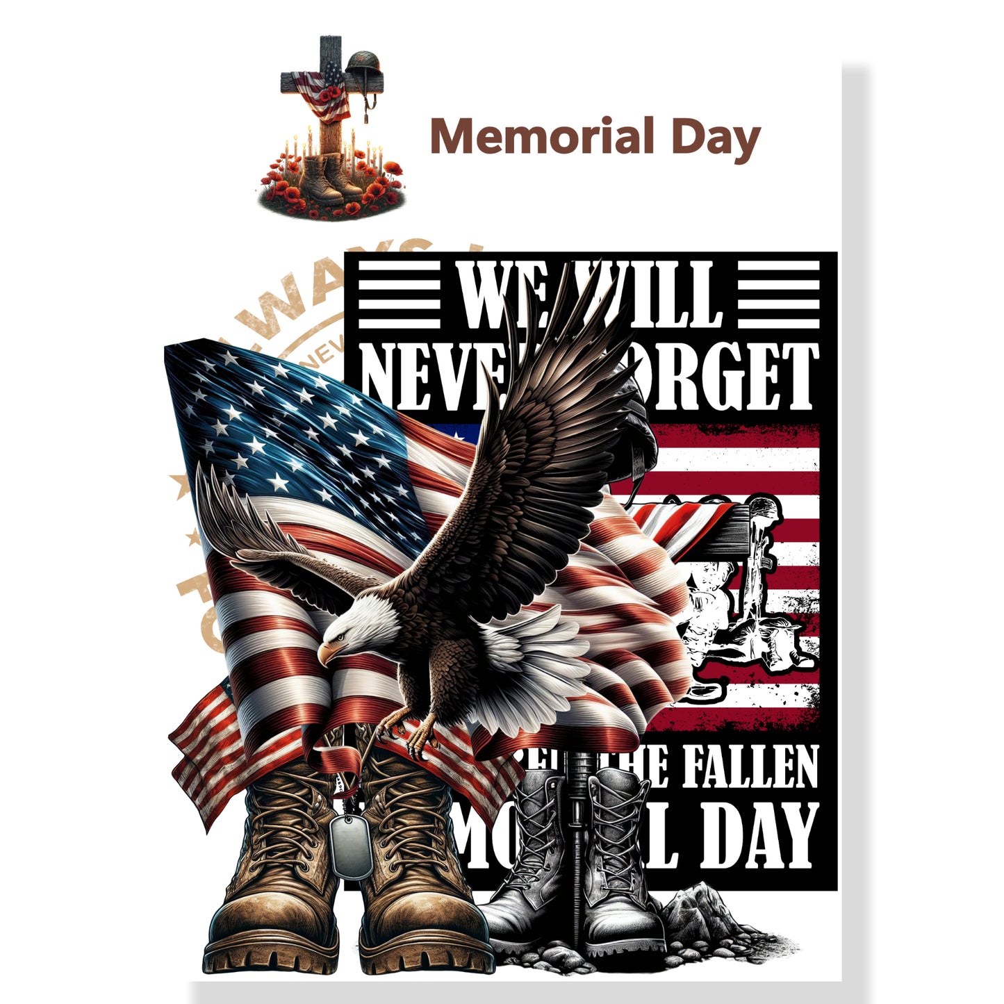 Memorial Day Collection Laser Cut Scrapbook Ephemera Embellishments by SSC Designs - 3 Packs
