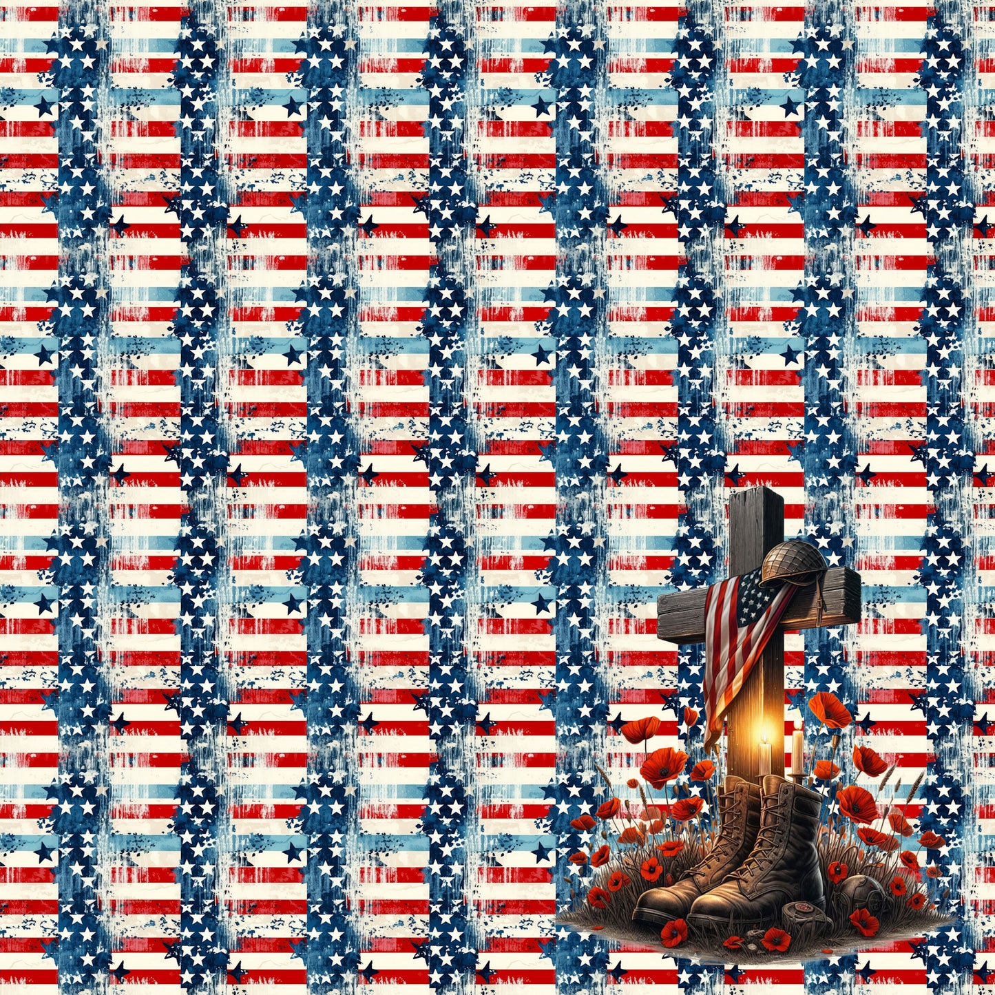 Memorial Day Collection Military Burial 12 x 12 Double-Sided Scrapbook Paper by SSC Designs - 15 Pack