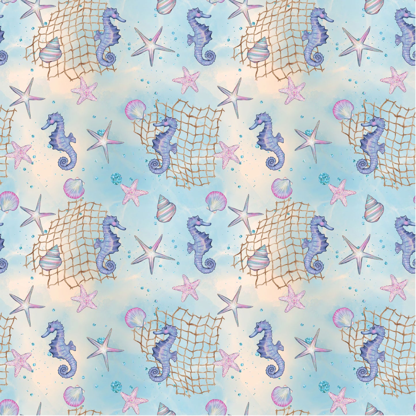 Gaynor Carradice's Mermaids & Seashells Collection Seahorse Shuffle 12 x 12 Double-Sided Scrapbook Paper - 15 Pack
