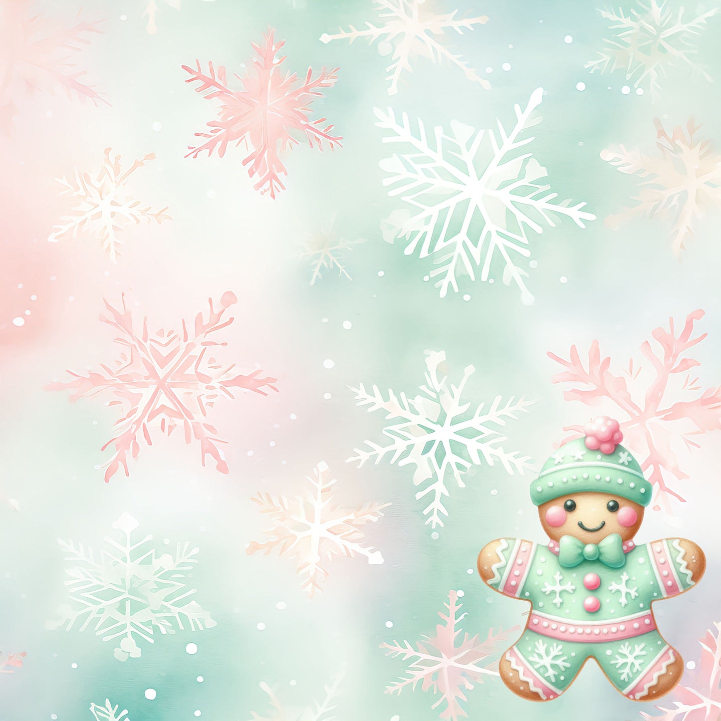 Mint Christmas Collection Gingerbread Love 12 x 12 Double-Sided Scrapbook Paper by SSC Designs - 15 Pack