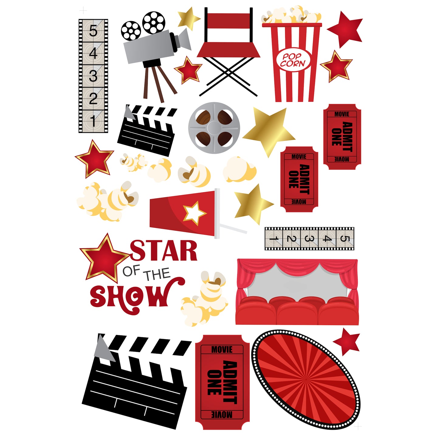 Movie Time Collection 12 x 12 Scrapbook Paper & Embellishment Kit by SSC Designs - 3 Kits