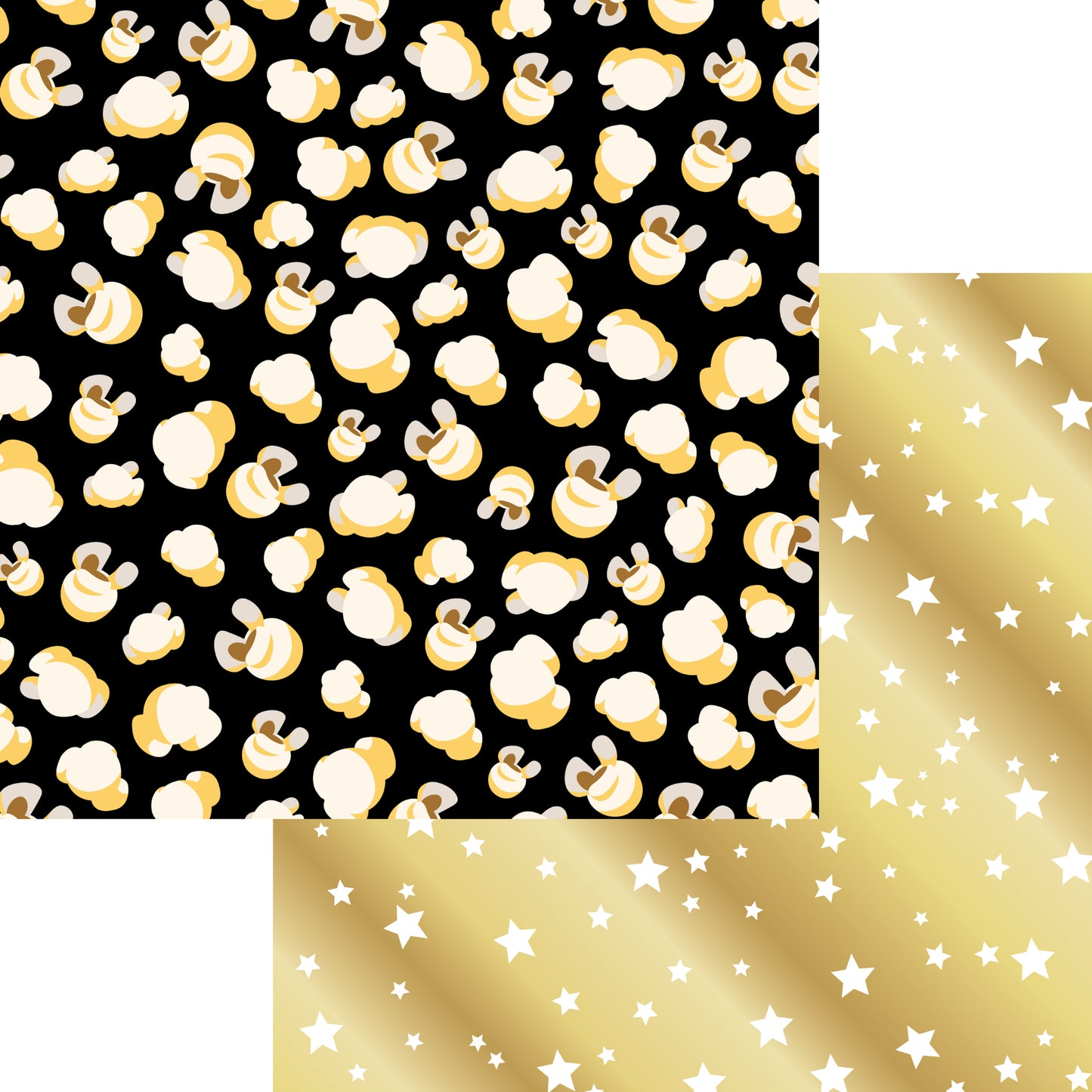 Movie Time Collection Hot Buttered Popcorn 12 x 12 Double-Sided Scrapbook Paper by SSC Designs - 15 Pack