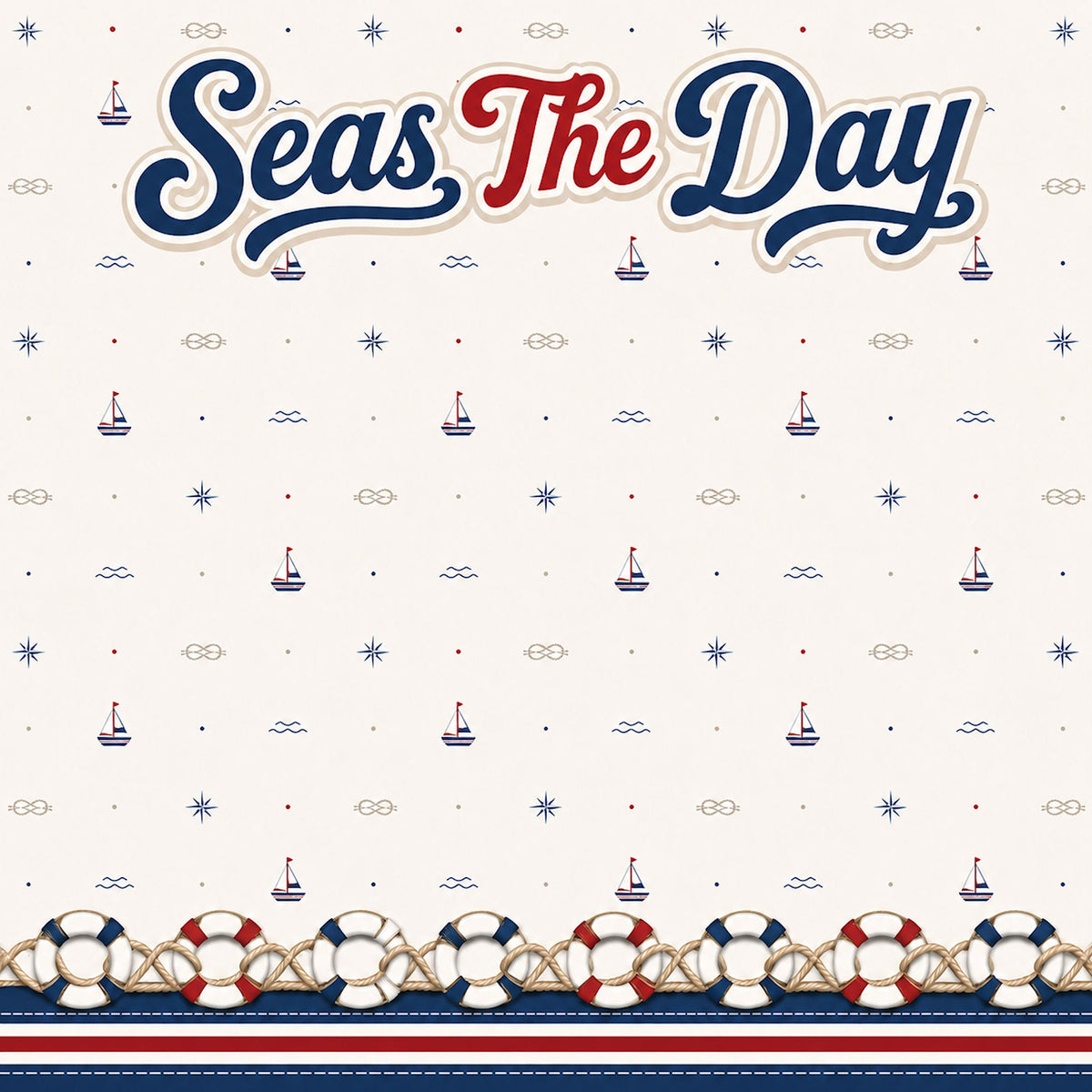 Nautical Adventures Seas The Day 12 x 12 Double-Sided Scrapbook Paper by SSC Designs - 15 Pack