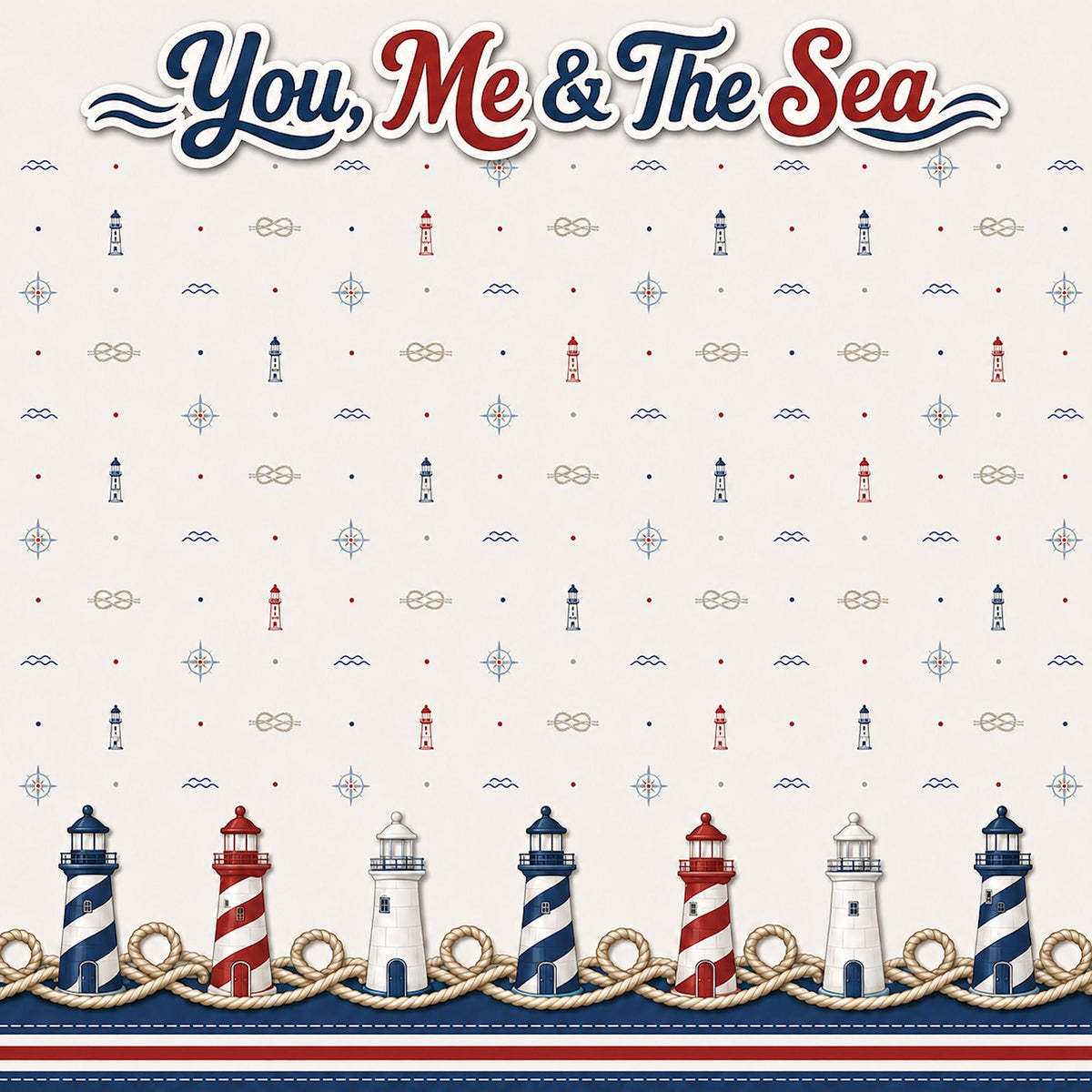 Nautical Adventures You, Me & The Sea 12 x 12 Double-Sided Scrapbook Paper by SSC Designs - 15 Pack